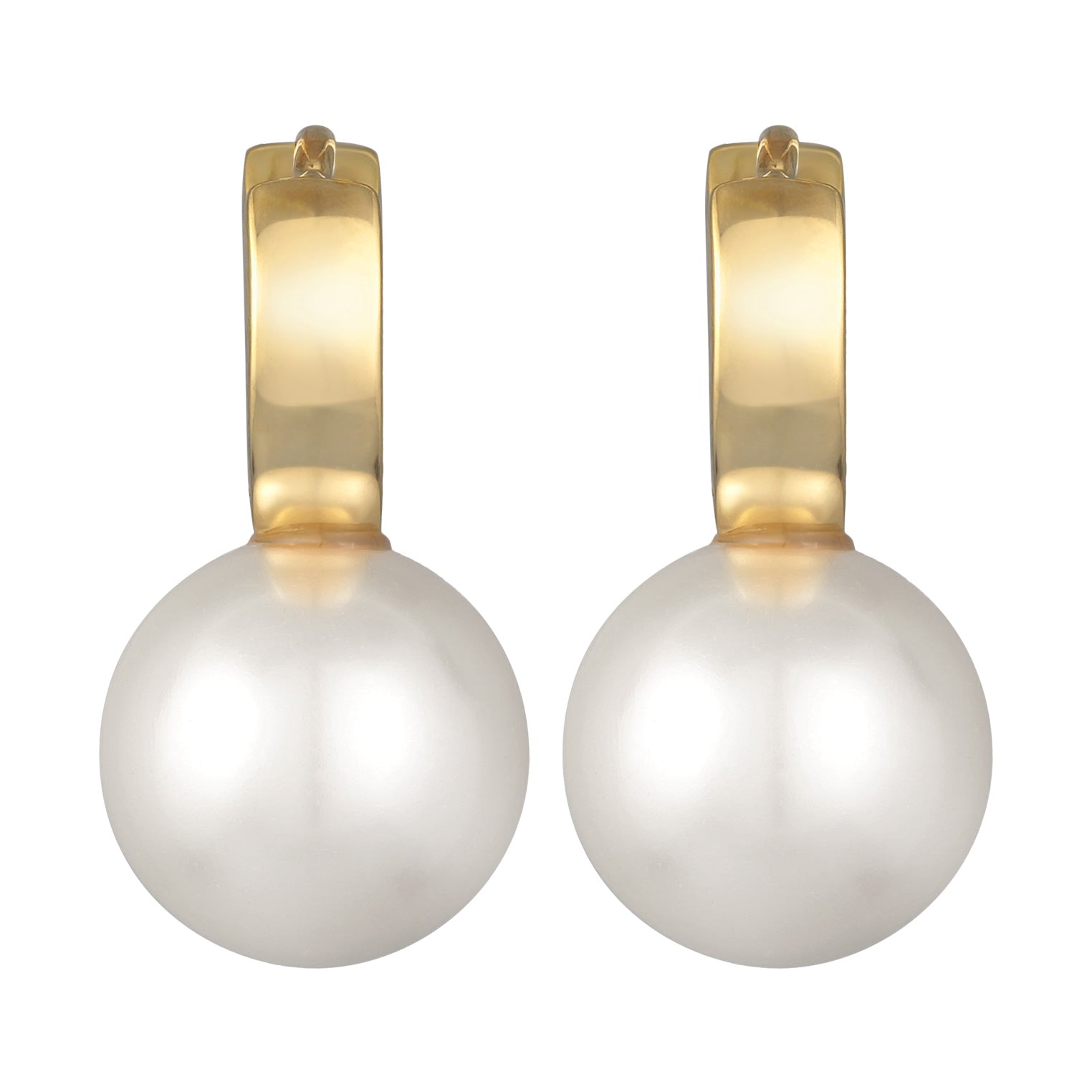 Gold - Elli | Creolen Elegant | Glasperlen | 925er Sterling Silber Vergoldet