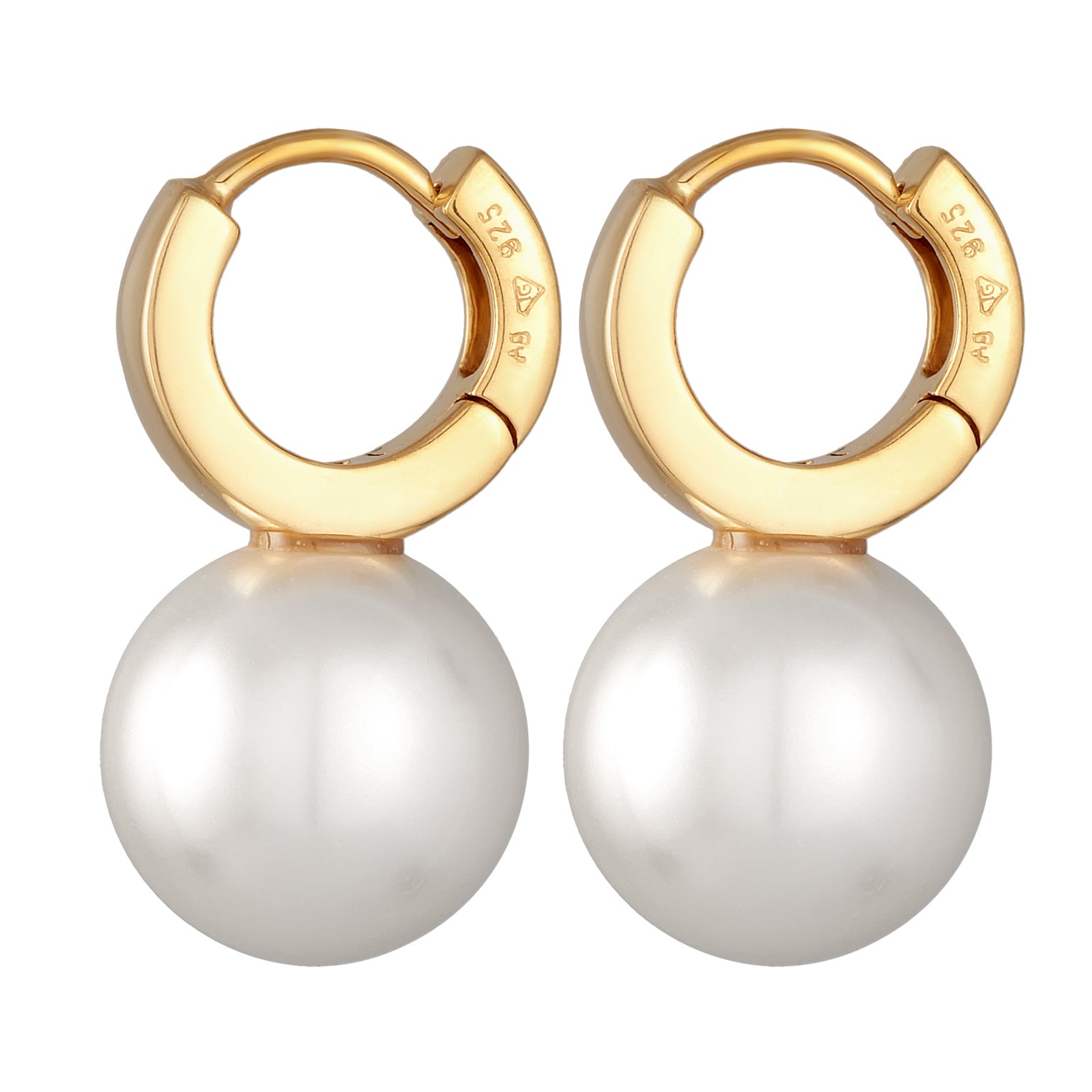 Gold - Elli | Creolen Elegant | Glasperlen | 925er Sterling Silber Vergoldet