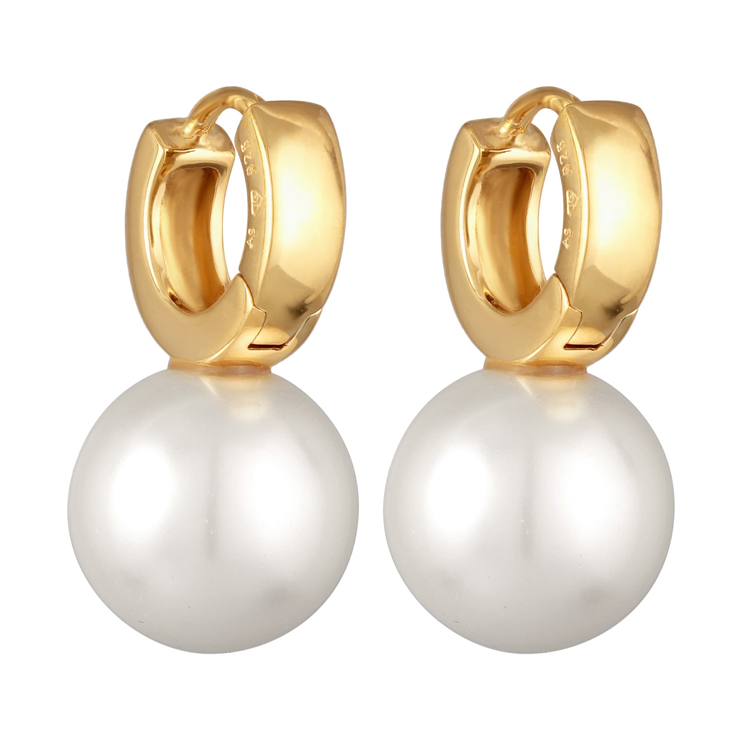 Gold - Elli | Creolen Elegant | Glasperlen | 925er Sterling Silber Vergoldet
