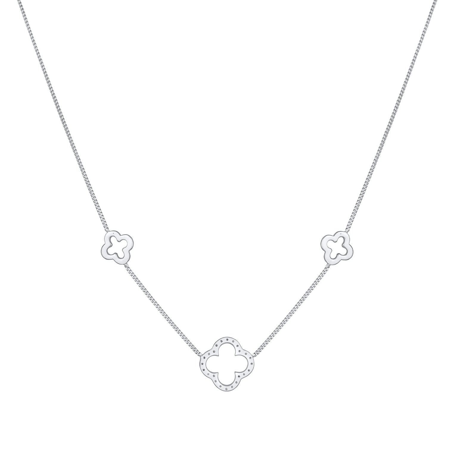 Silber - Elli | Halskette Kleeblatt Symbol | 925er Sterling Silber