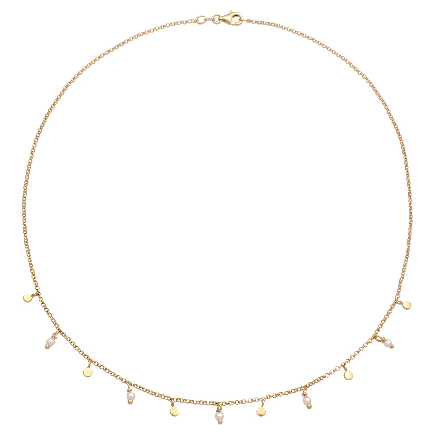 Gold - Elli | Halskette Plättchen | 925er Sterling Silber Vergoldet