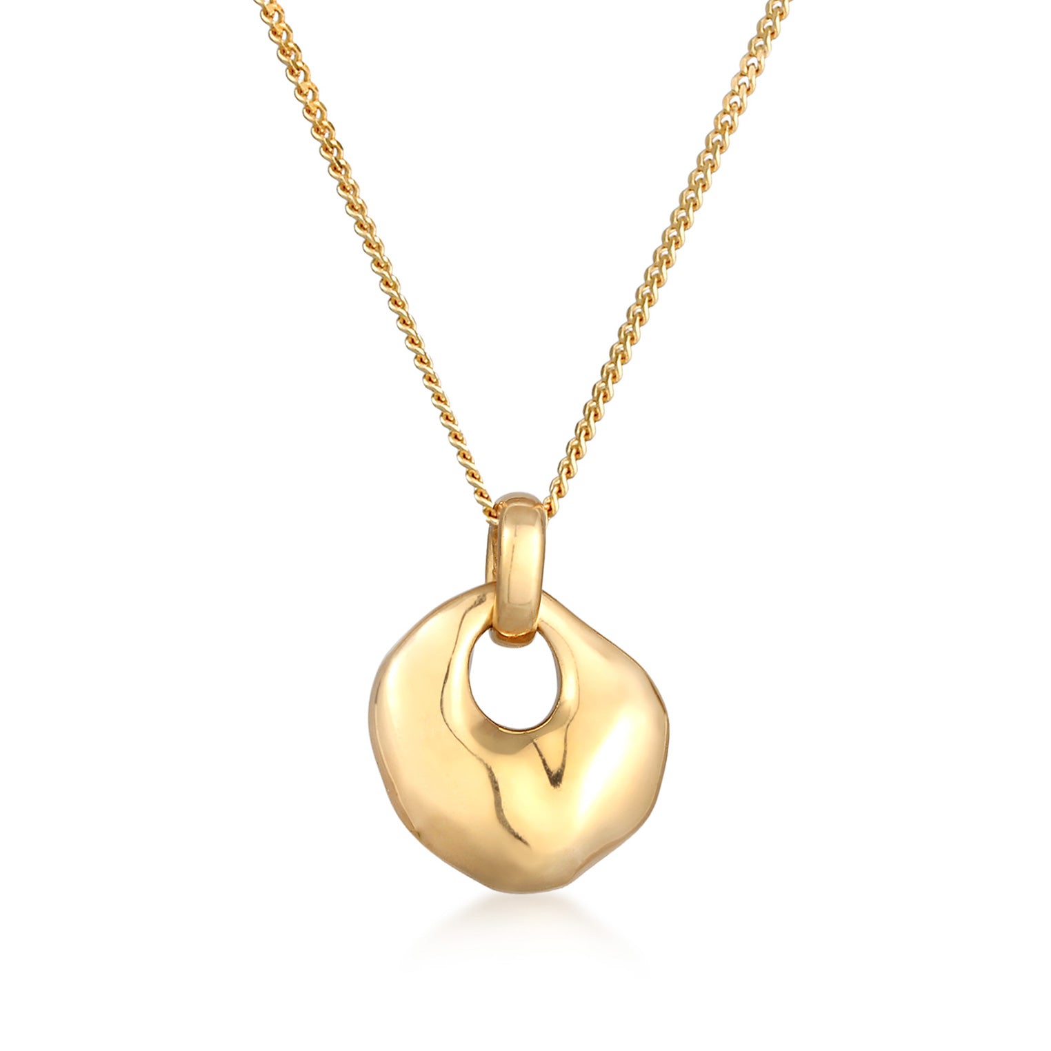 Gold - Elli | Halskette Disc Organic | 925er Sterling Silber Vergoldet