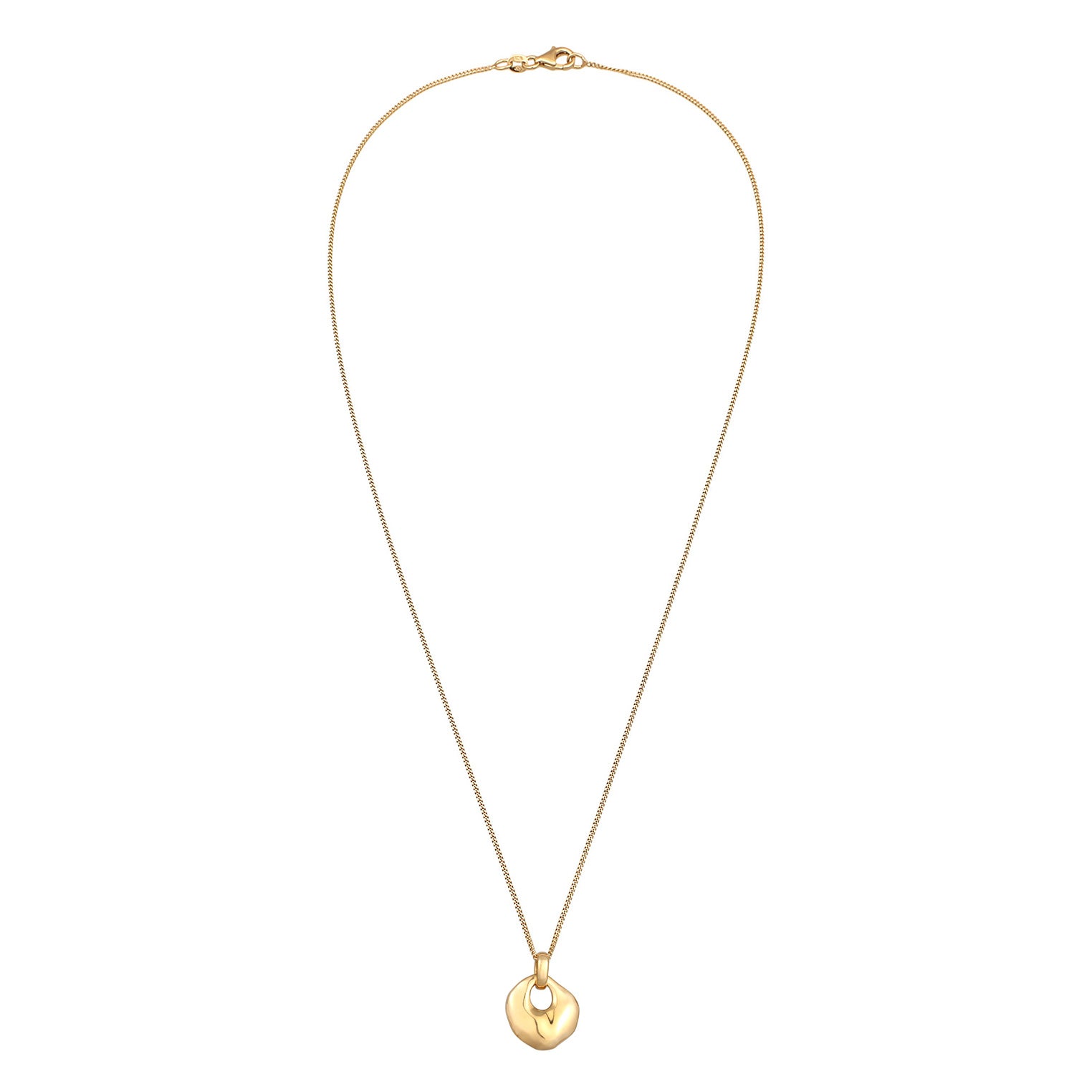 Gold - Elli | Halskette Disc Organic | 925er Sterling Silber Vergoldet