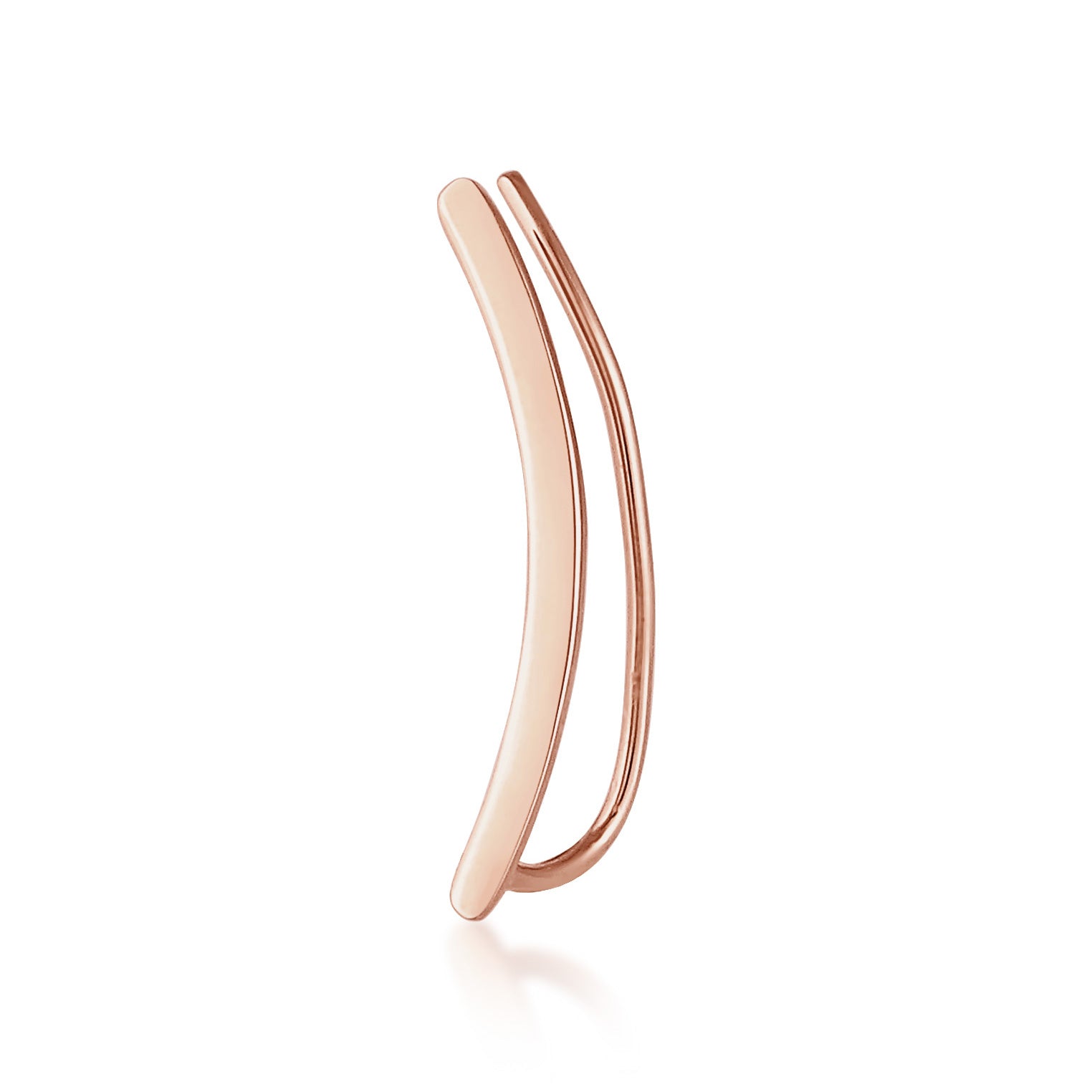 Roségold - Elli | Single Ear Climber | 925er Sterling Silber | 925 Silber Rosévergoldet