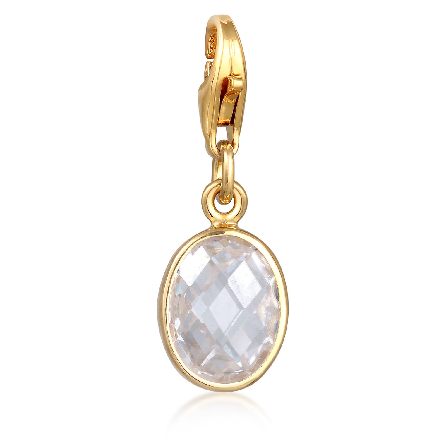 Gold - Nenalina | Charm | Zirkonia (Weiß) | 925er Sterling Silber Vergoldet