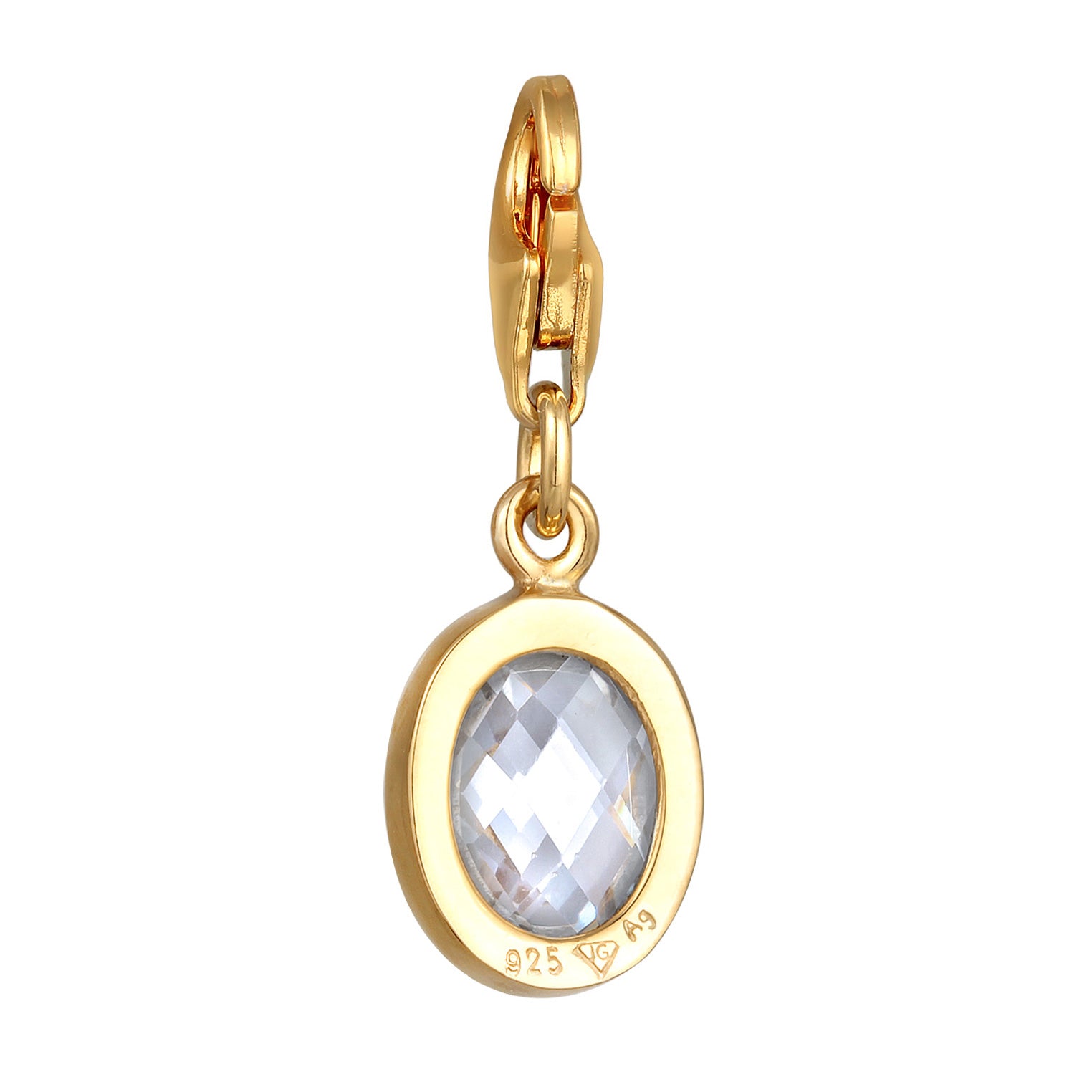 Gold - Nenalina | Charm | Zirkonia (Weiß) | 925er Sterling Silber Vergoldet