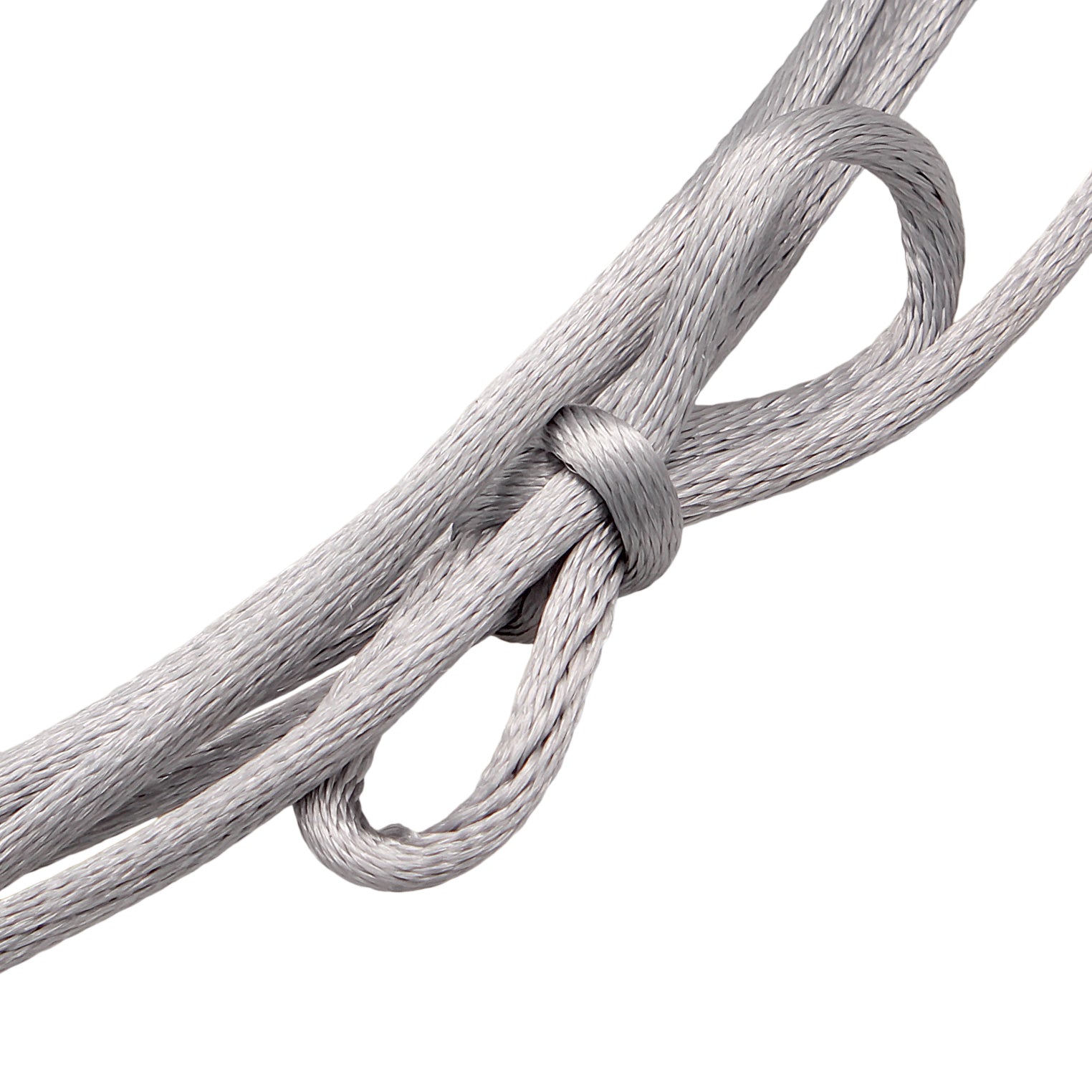 Grau - Elli | Choker Tropfen Anhänger | Satin (Grau) | 925er Sterling Silber