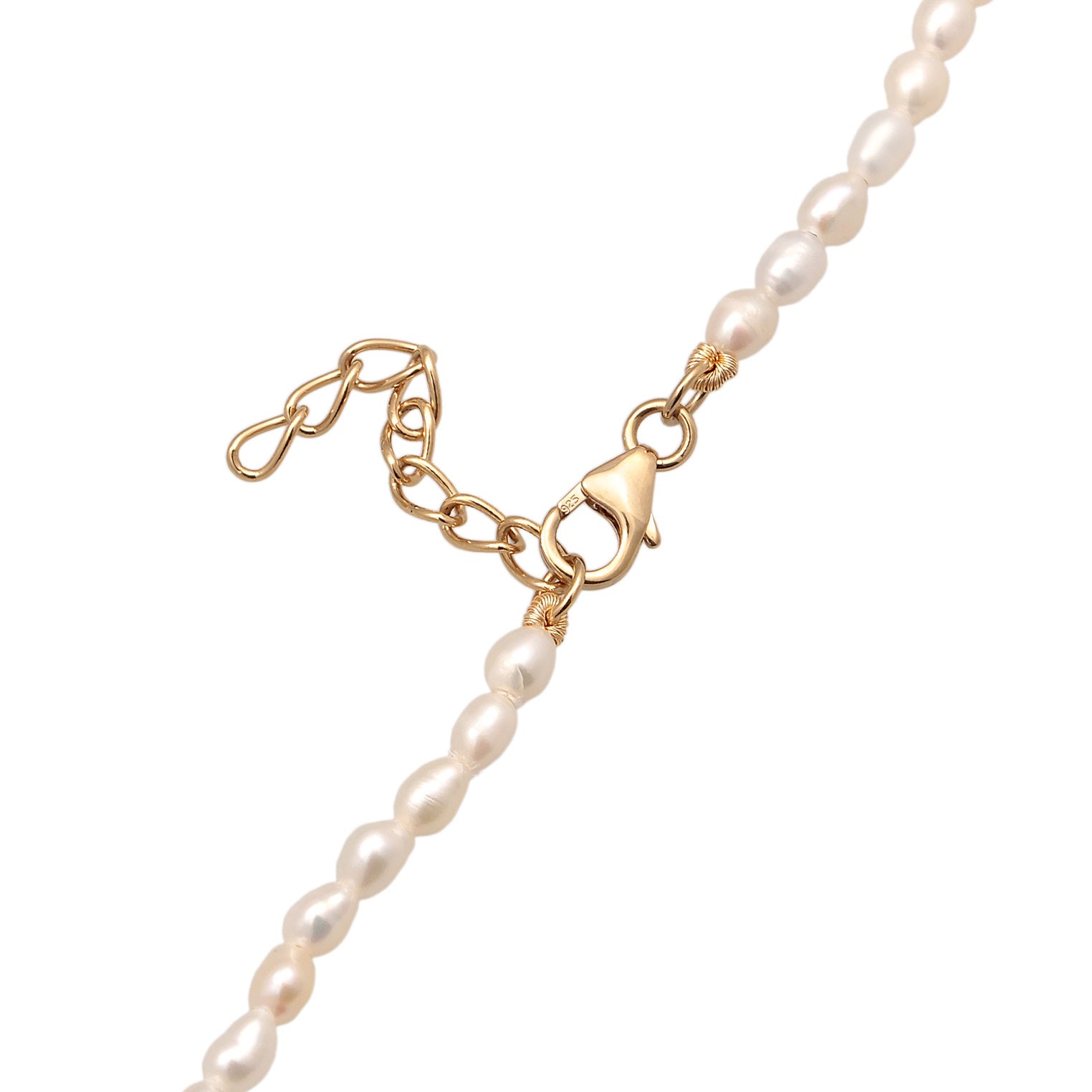 Gold - Elli PREMIUM | Halskette Anhänger | Süßwasserperle | 925er Sterling Silber Vergoldet