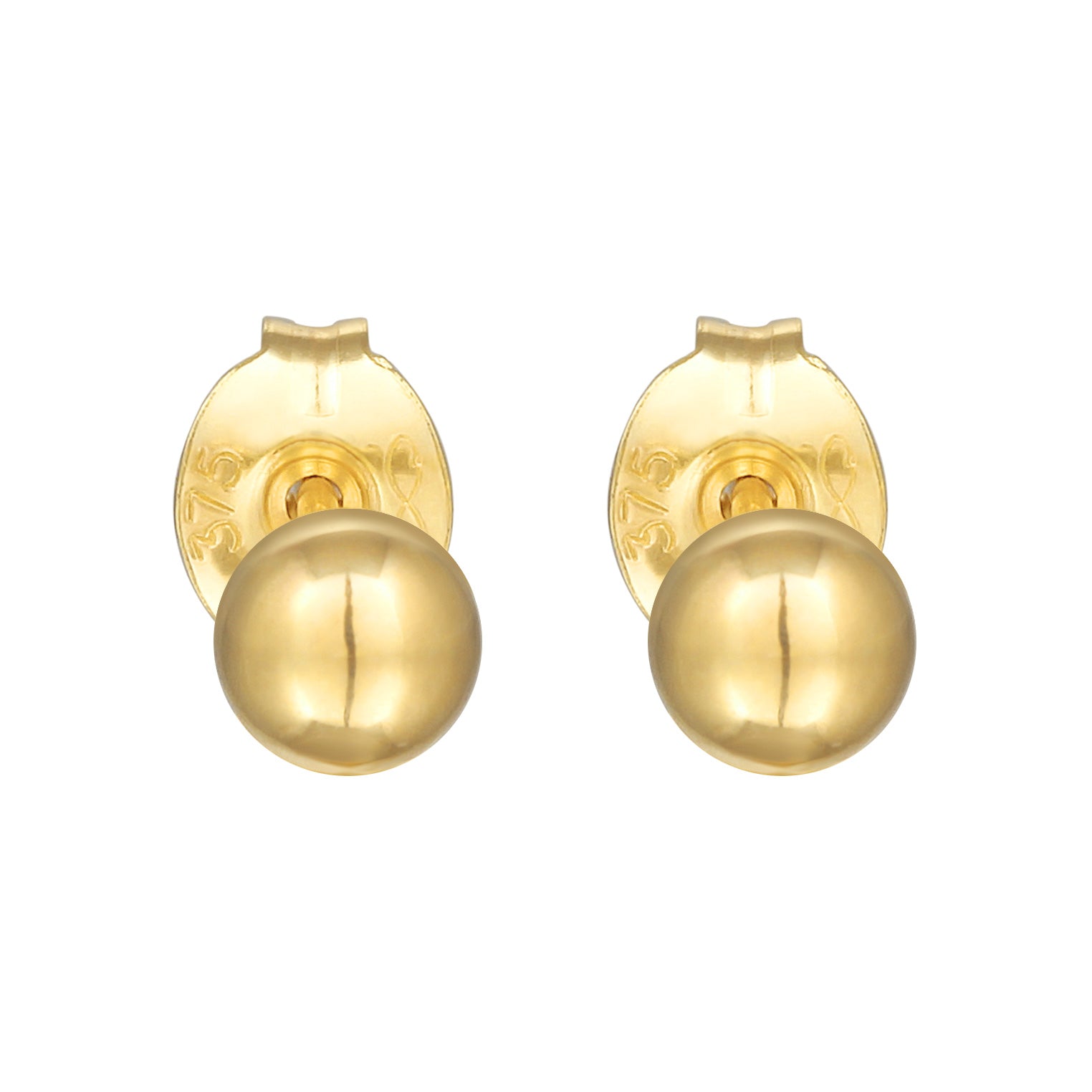 Gold - Elli PREMIUM | Ohrstecker Kugel | 375er Gelbgold