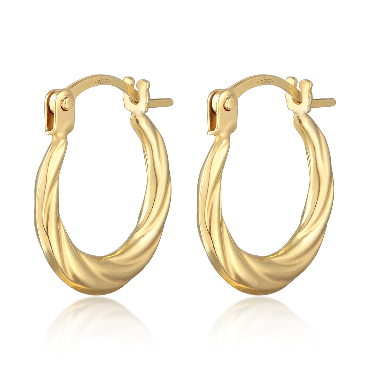 Gold - Elli PREMIUM | Creolen Twisted | 375er Gelbgold