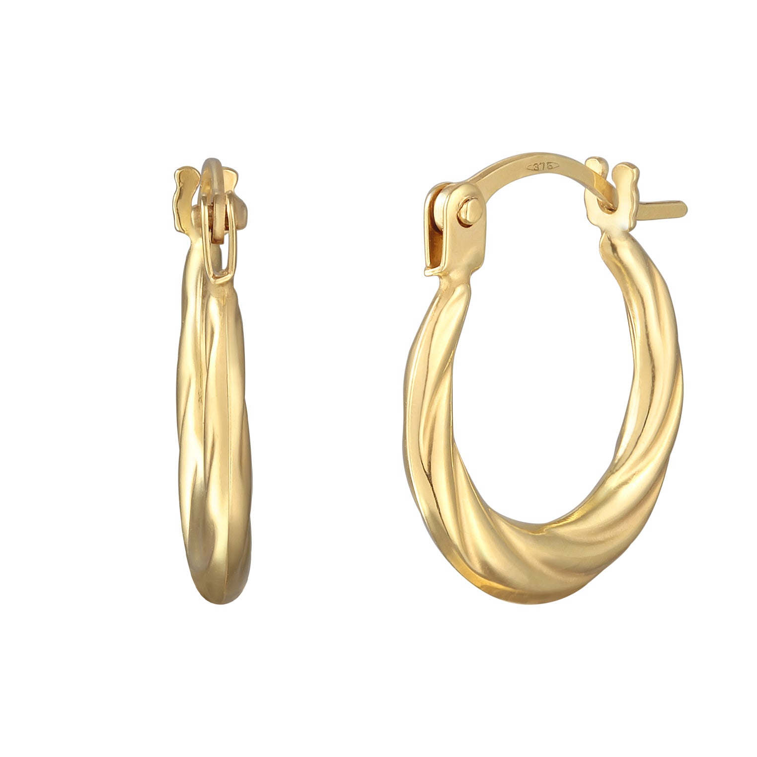Gold - Elli PREMIUM | Creolen Twisted | 375er Gelbgold