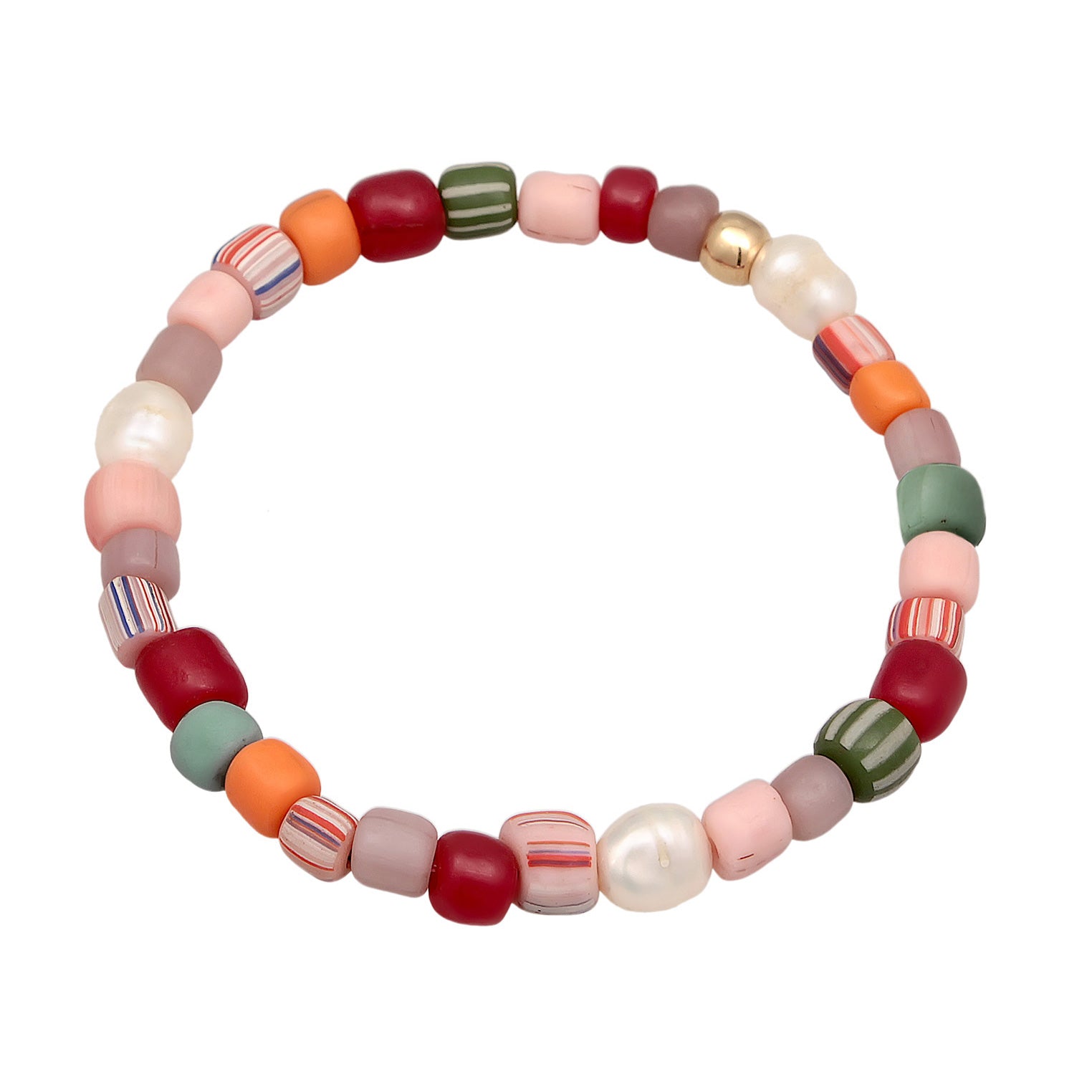 Zweifarbig - Elli | Armband Beads Bunt | Süßwasserperlen | 925er Sterling Silber