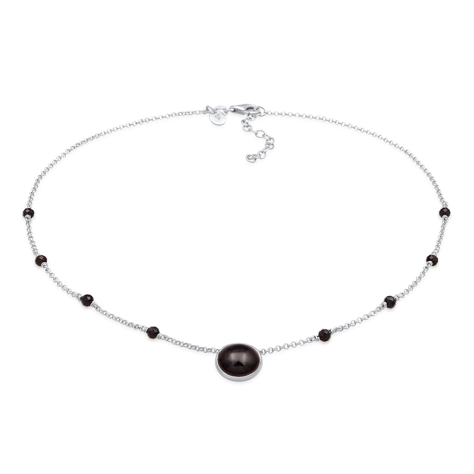 Silber - Elli PREMIUM | Choker Perlen | Onyx (Schwarz) | 925er Sterling Silber
