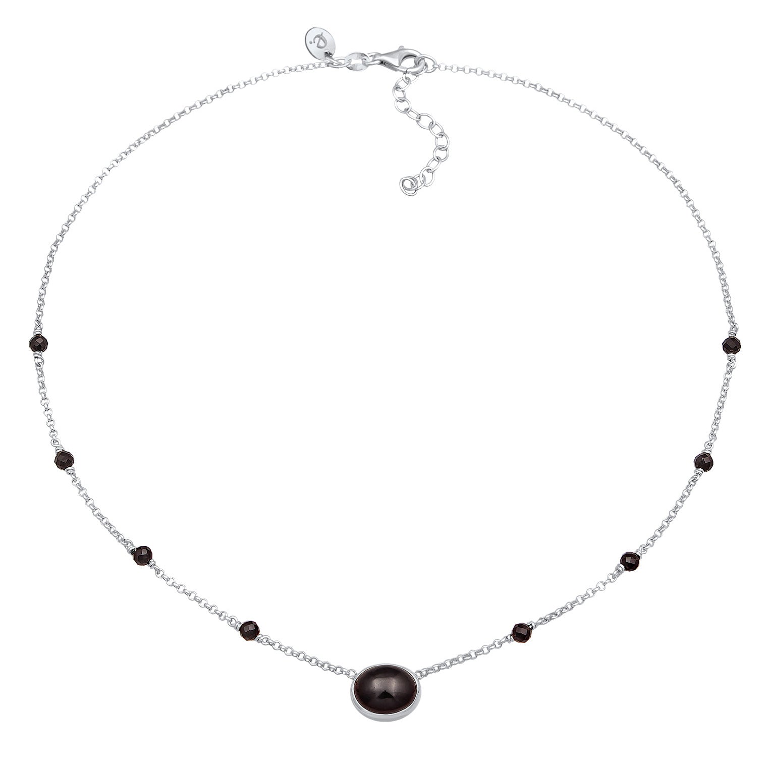 Silber - Elli PREMIUM | Choker Perlen | Onyx (Schwarz) | 925er Sterling Silber