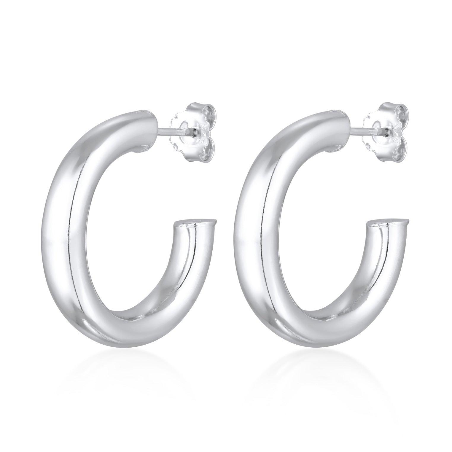Silber - Elli PREMIUM | Creolen Stecker Basic | 925er Sterling Silber