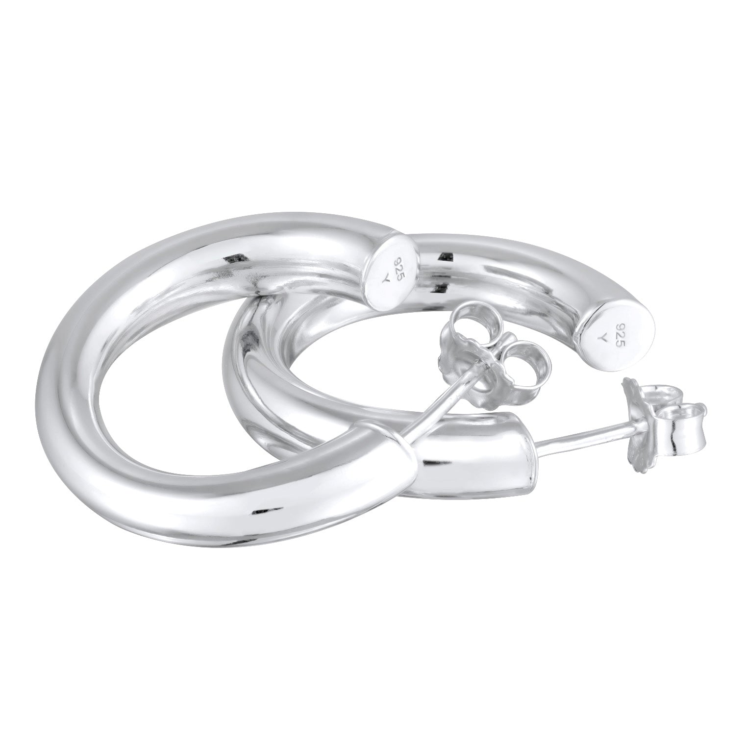 Silber - Elli PREMIUM | Creolen Stecker Basic | 925er Sterling Silber