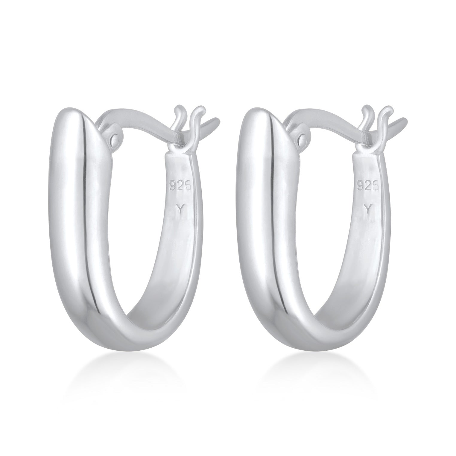 Silber - Elli | Creolen Oval Chunky | 925er Sterling Silber