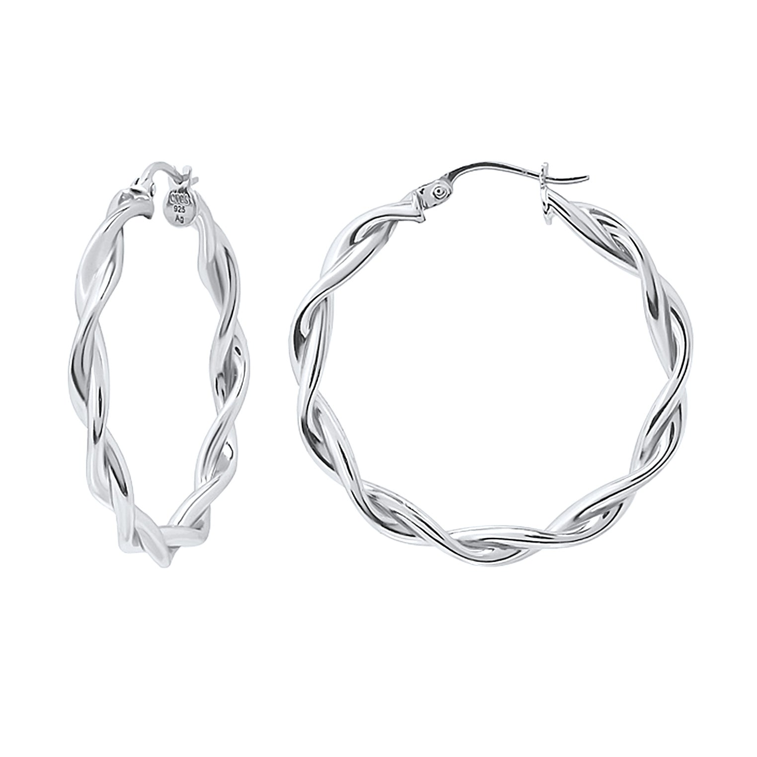 Silber - Elli | Creolen Twisted | 925er Sterling Silber