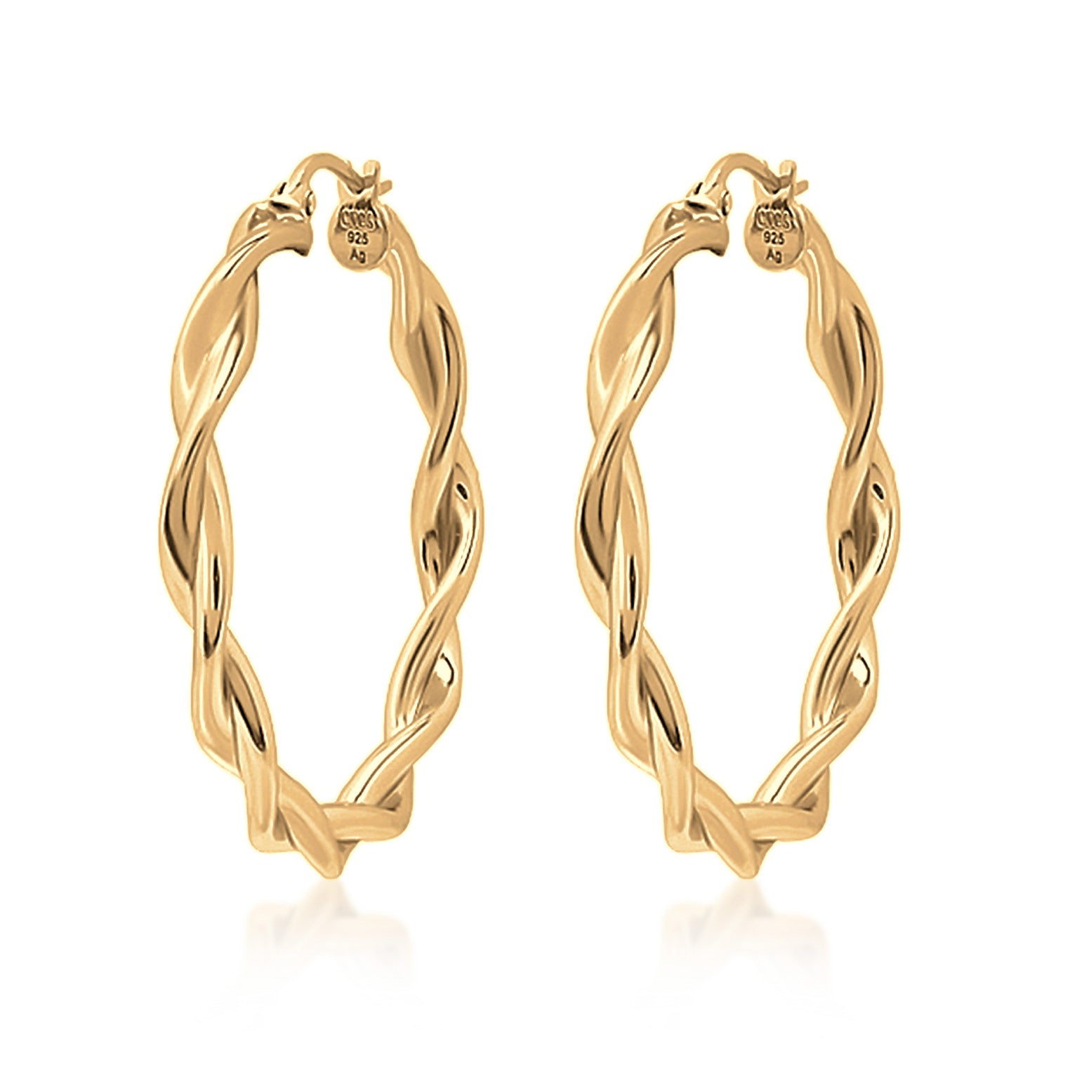 Gold - Elli | Creolen Twisted | 925er Sterling Silber Vergoldet