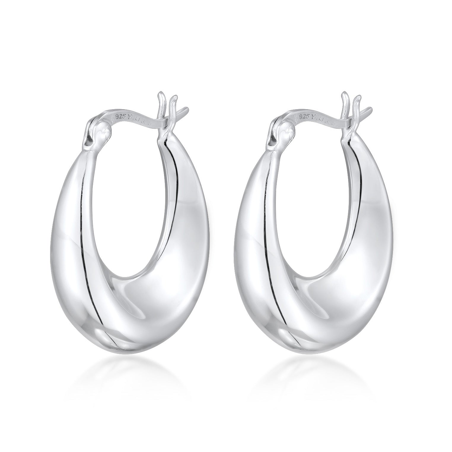 Silber - Elli | Creolen Gewölbt | 925er Sterling Silber