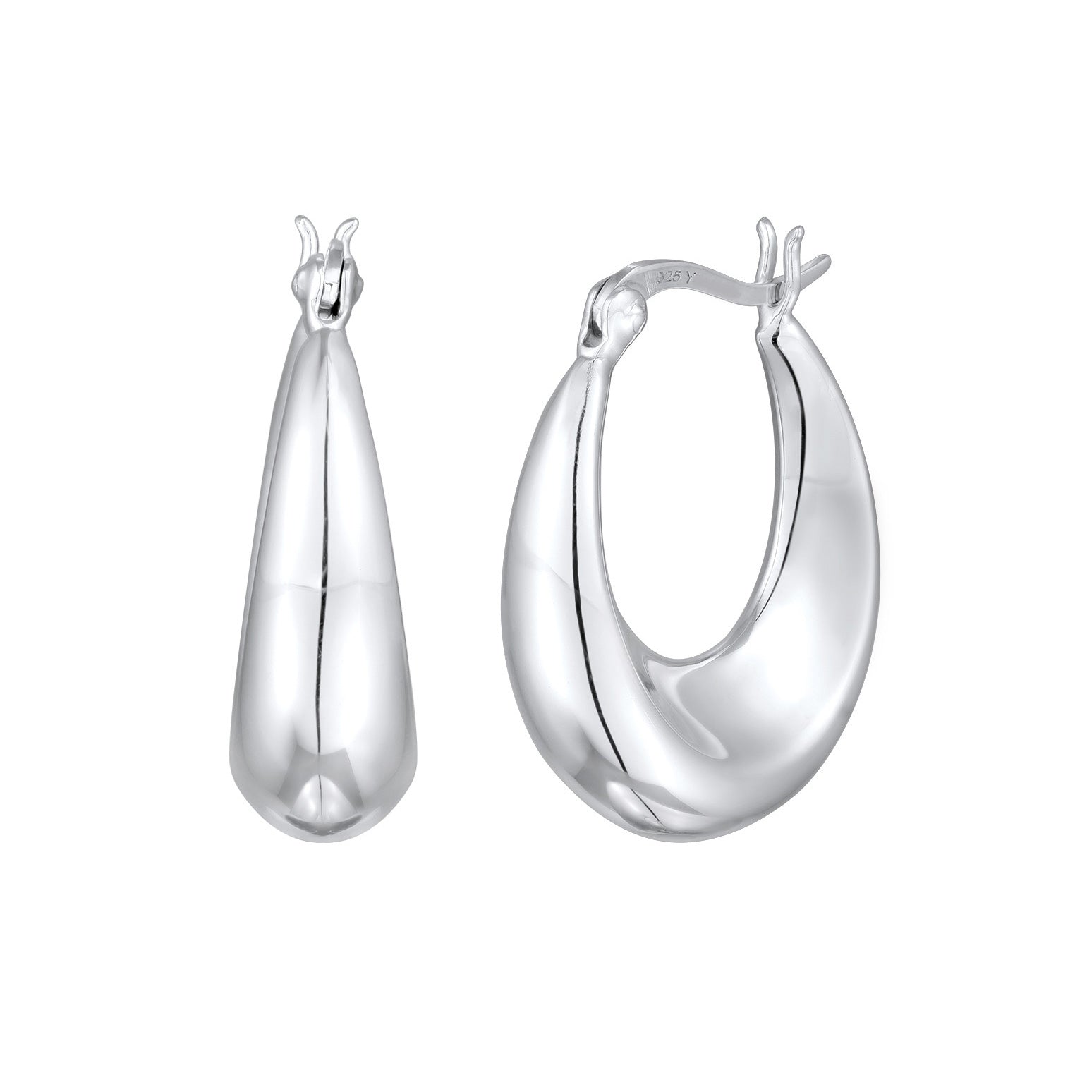 Silber - Elli | Creolen Gewölbt | 925er Sterling Silber