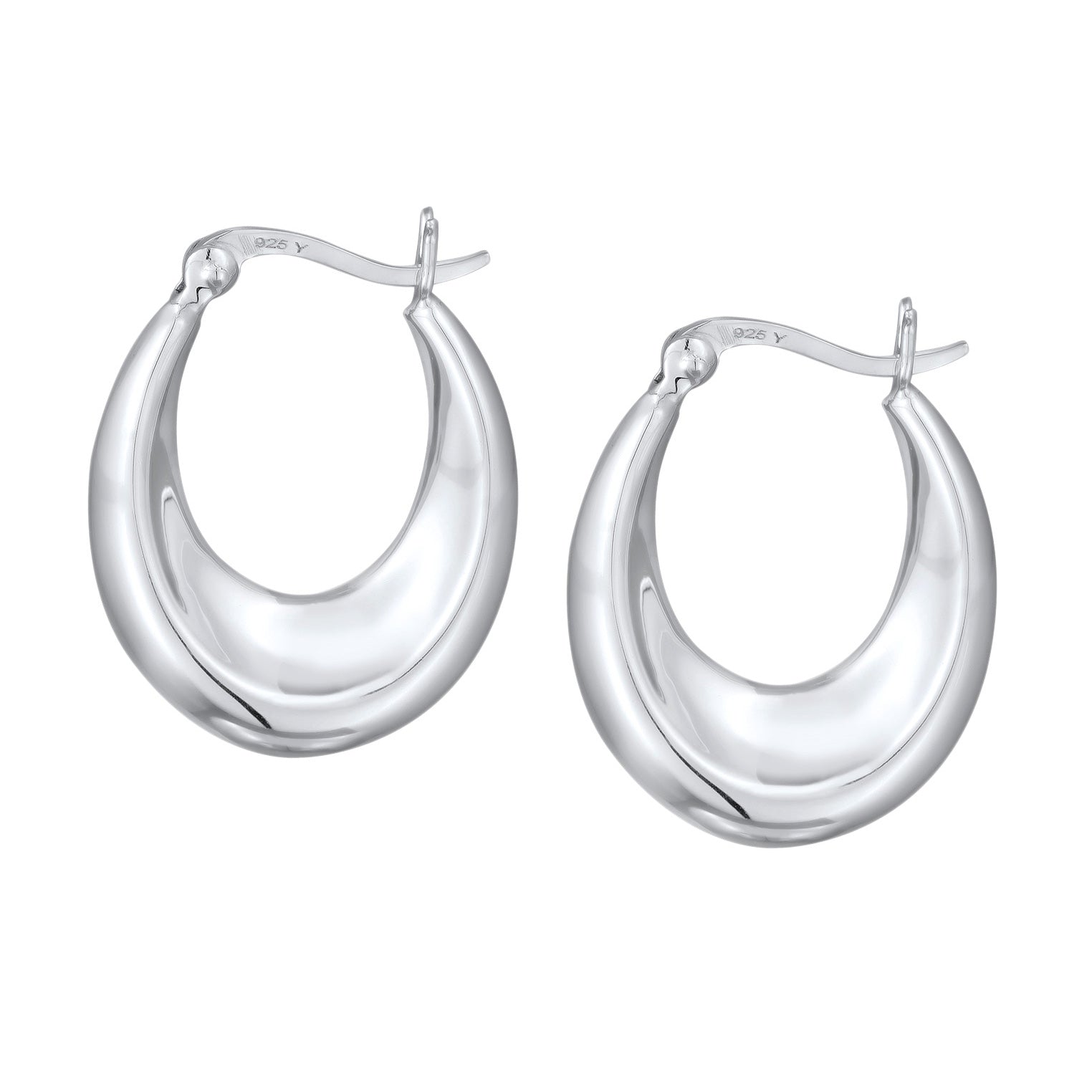 Silber - Elli | Creolen Gewölbt | 925er Sterling Silber