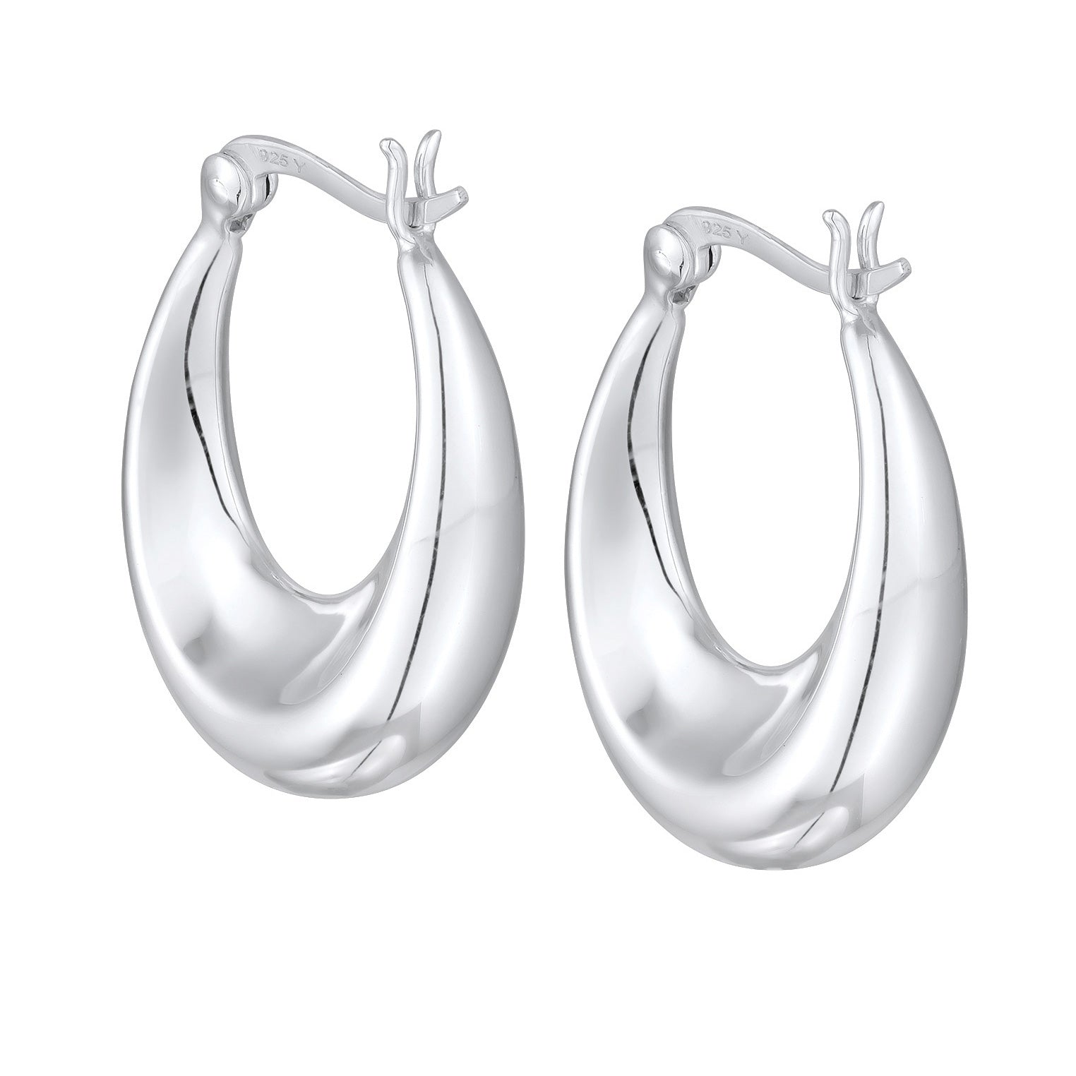 Silber - Elli | Creolen Gewölbt | 925er Sterling Silber
