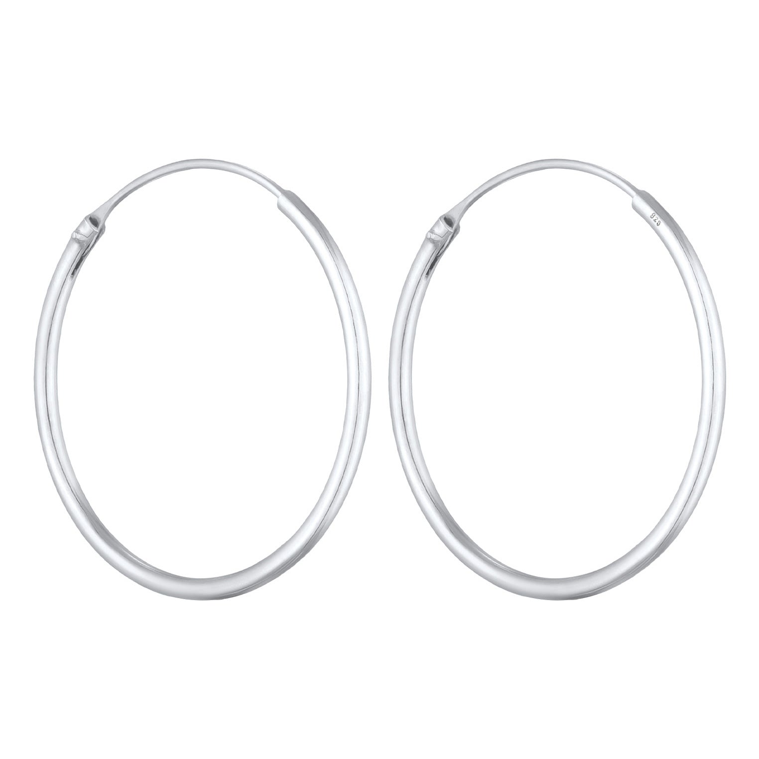 Silber - Elli | Creolen Klassisch Basic | 925er Sterling Silber