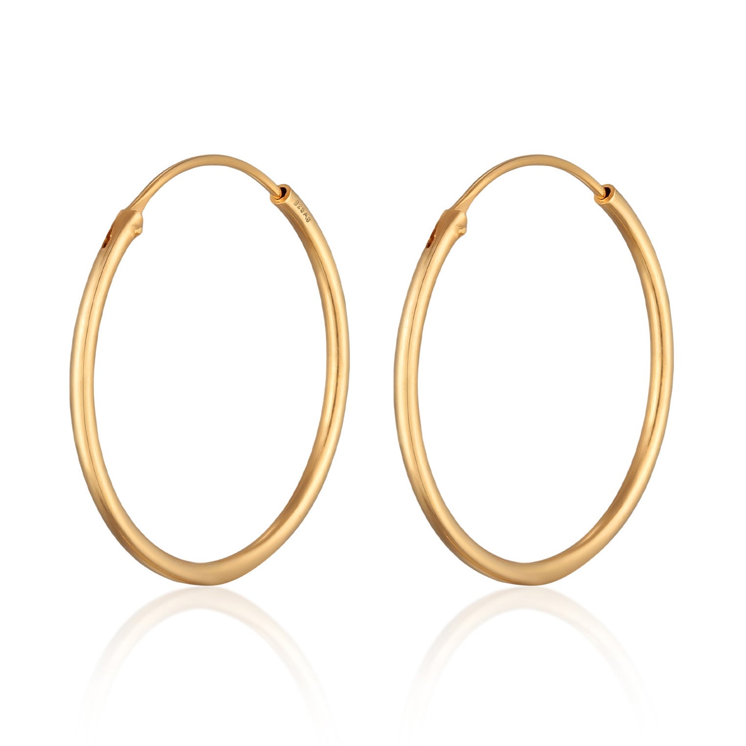 Gold - Elli | Creolen Klassisch Basic | 925er Sterling Silber Vergoldet