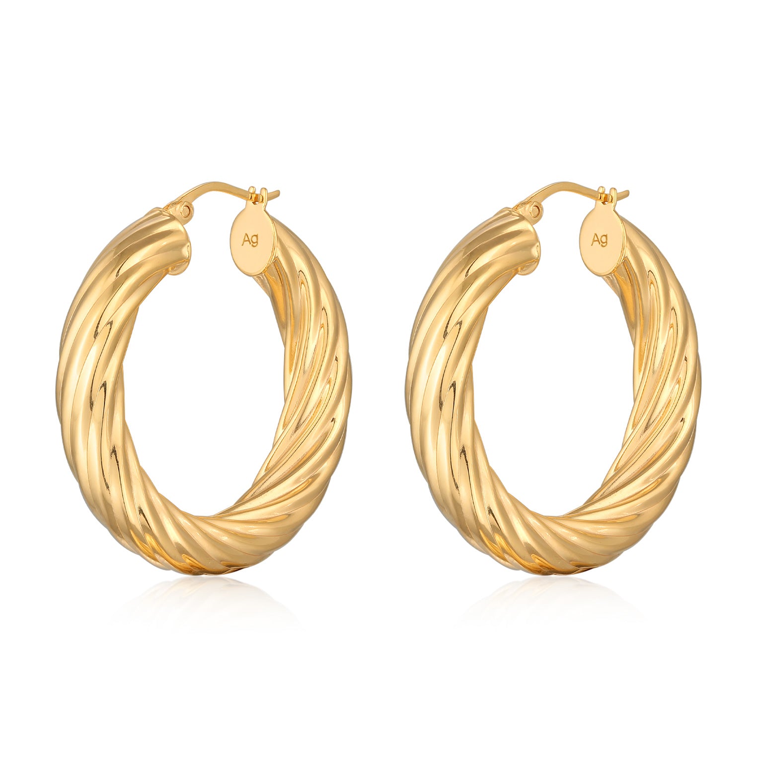 Gold - Elli PREMIUM | Creolen Chunky Organic | 925er Sterling Silber Vergoldet