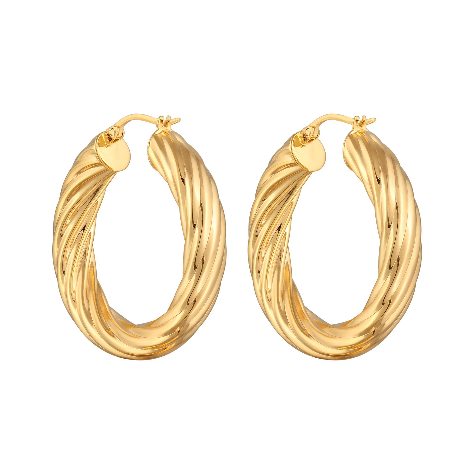 Gold - Elli PREMIUM | Creolen Chunky Organic | 925er Sterling Silber Vergoldet
