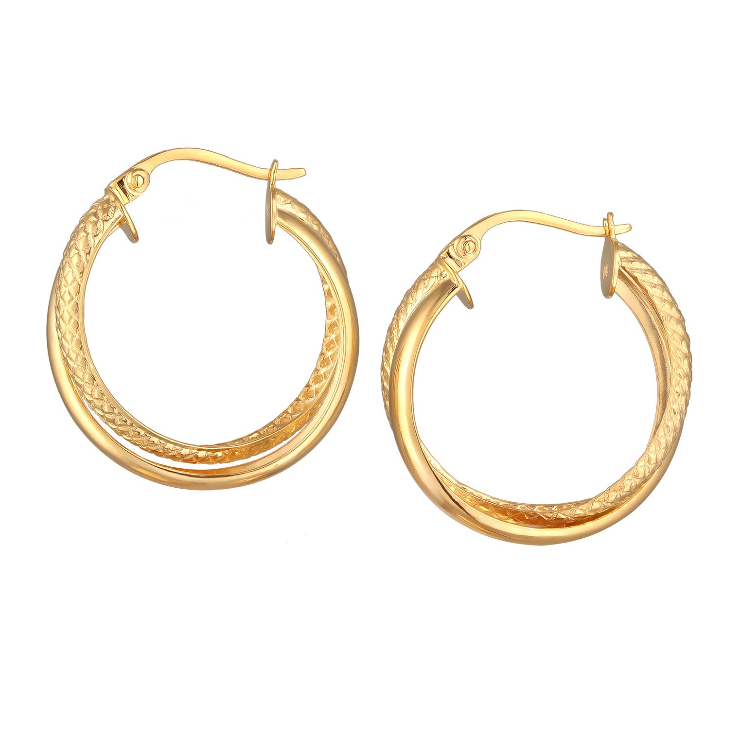 Gold - Elli | Creolen Gedreht Elegant | 925er Sterling Silber Vergoldet