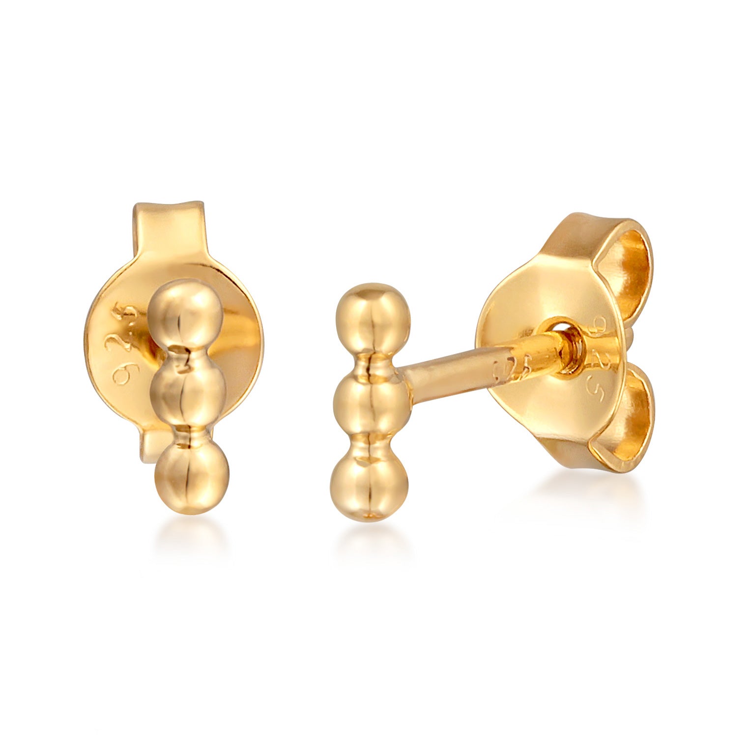 Gold - Elli | Ohrstecker Kugeln | 925er Sterling Silber Vergoldet