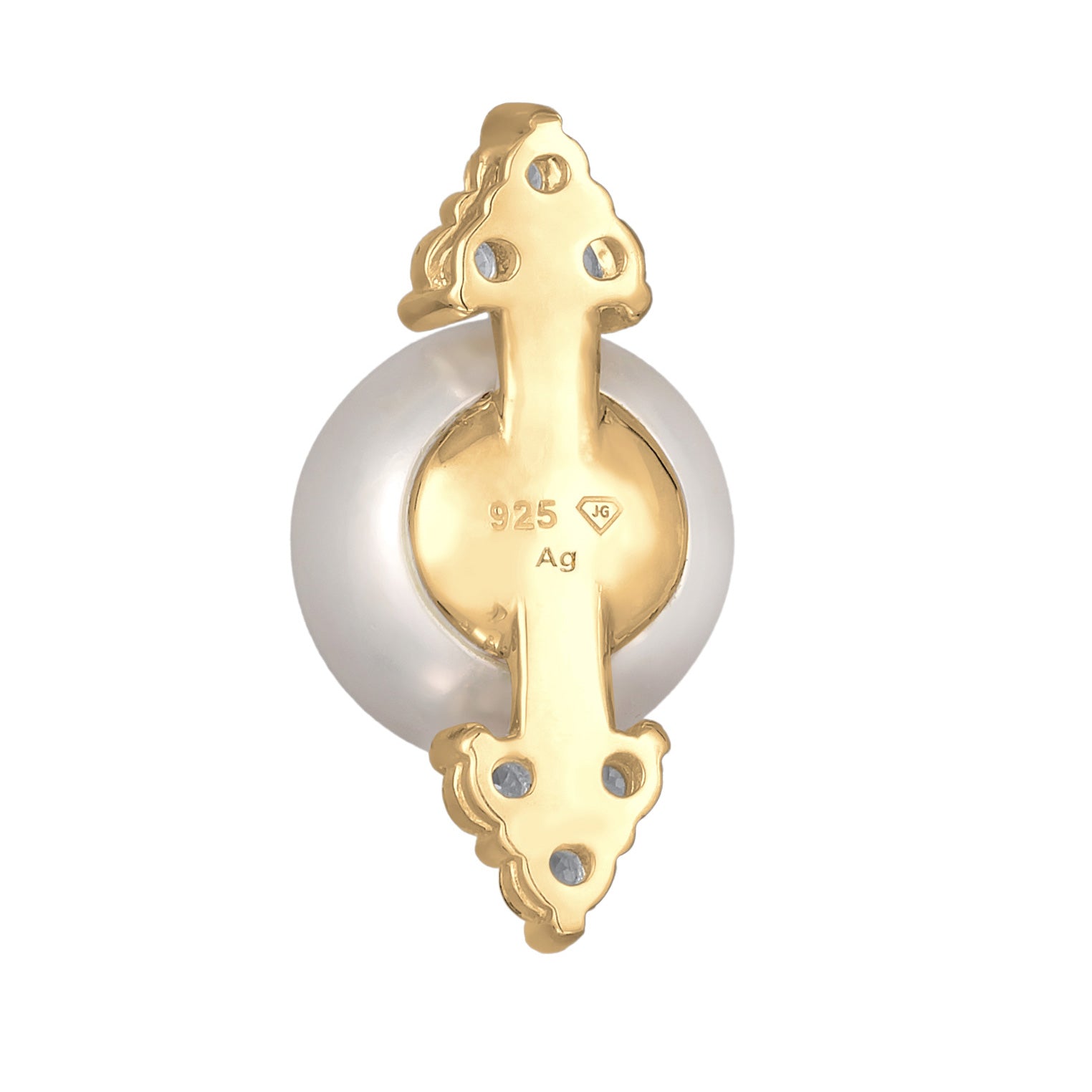Gold - Elli PREMIUM | Anhänger Elegant | Süßwasserperle | 925er Sterling Silber Vergoldet