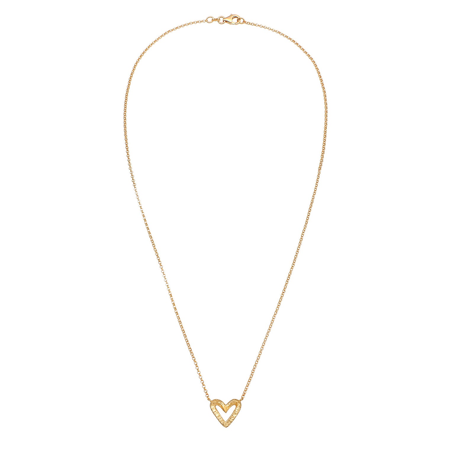 Gold - Elli | Halskette Herz Anhänger | 925er Sterling Silber Vergoldet