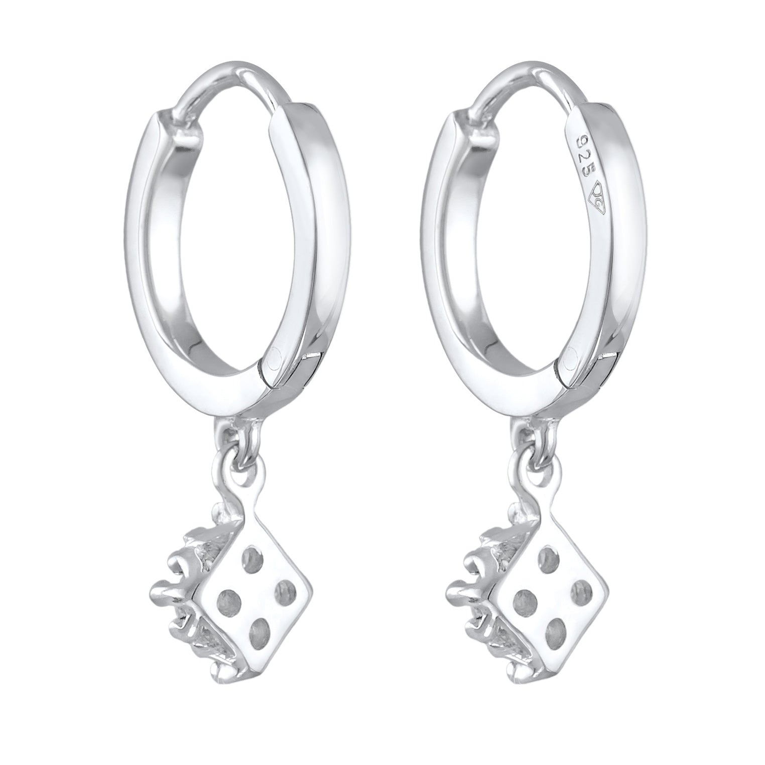 Weiß - Elli DIAMONDS | Creolen Anhänger | Laborgezüchteter Diamant (Weiß, 0.056 ct.) | 925er Sterling Silber