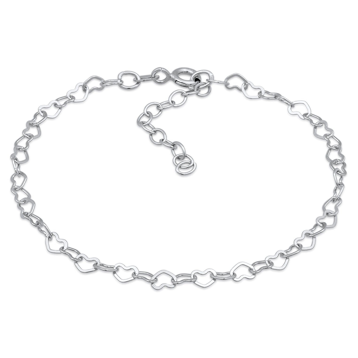 Silber - Elli | Glieder-Armband Herz | 925er Sterling Silber