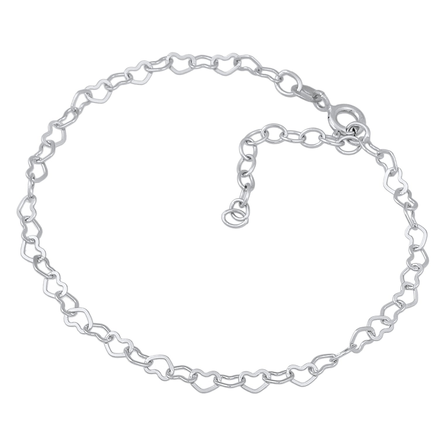 Silber - Elli | Glieder-Armband Herz | 925er Sterling Silber