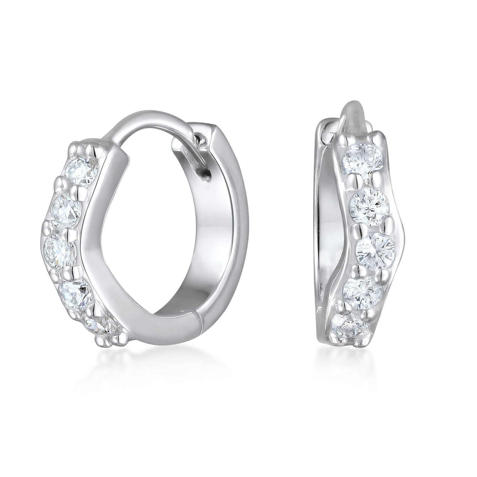 Silber - Elli DIAMONDS | Creolen | Laborgezüchteter Diamant (Weiß, 0.07 ct.) | 925er Sterling Silber