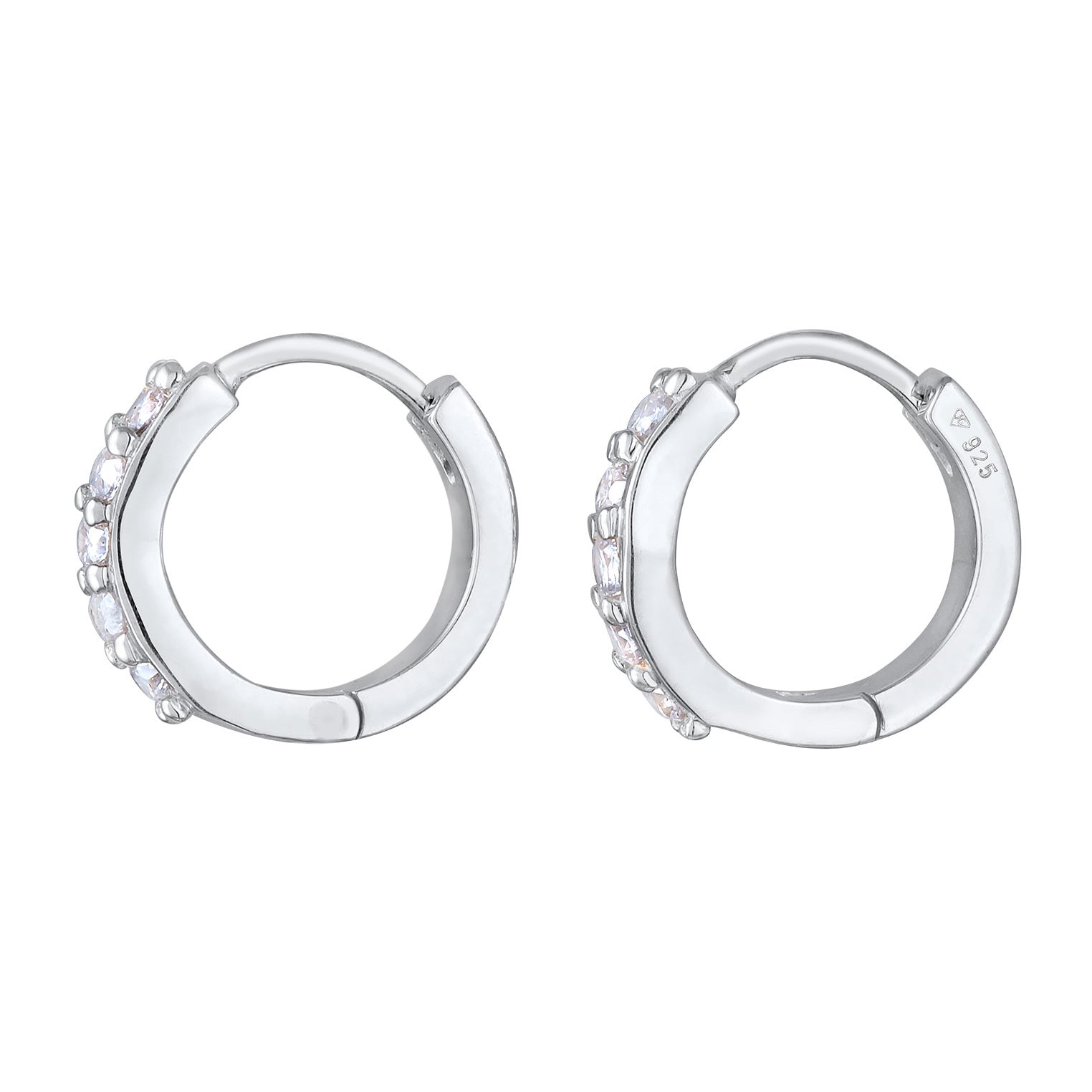 Silber - Elli DIAMONDS | Creolen | Laborgezüchteter Diamant (Weiß, 0.07 ct.) | 925er Sterling Silber