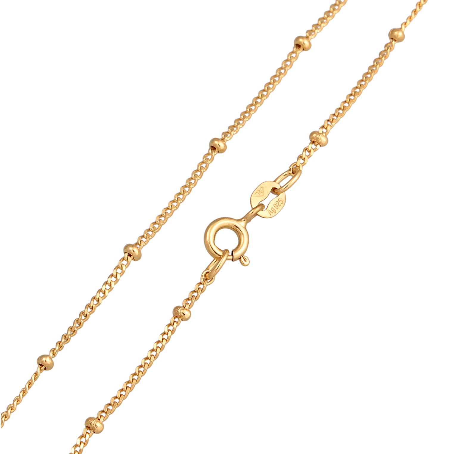 Gold - Elli | Kugel-Halskette | Muschelkernperle | 925er Sterling Silber Vergoldet