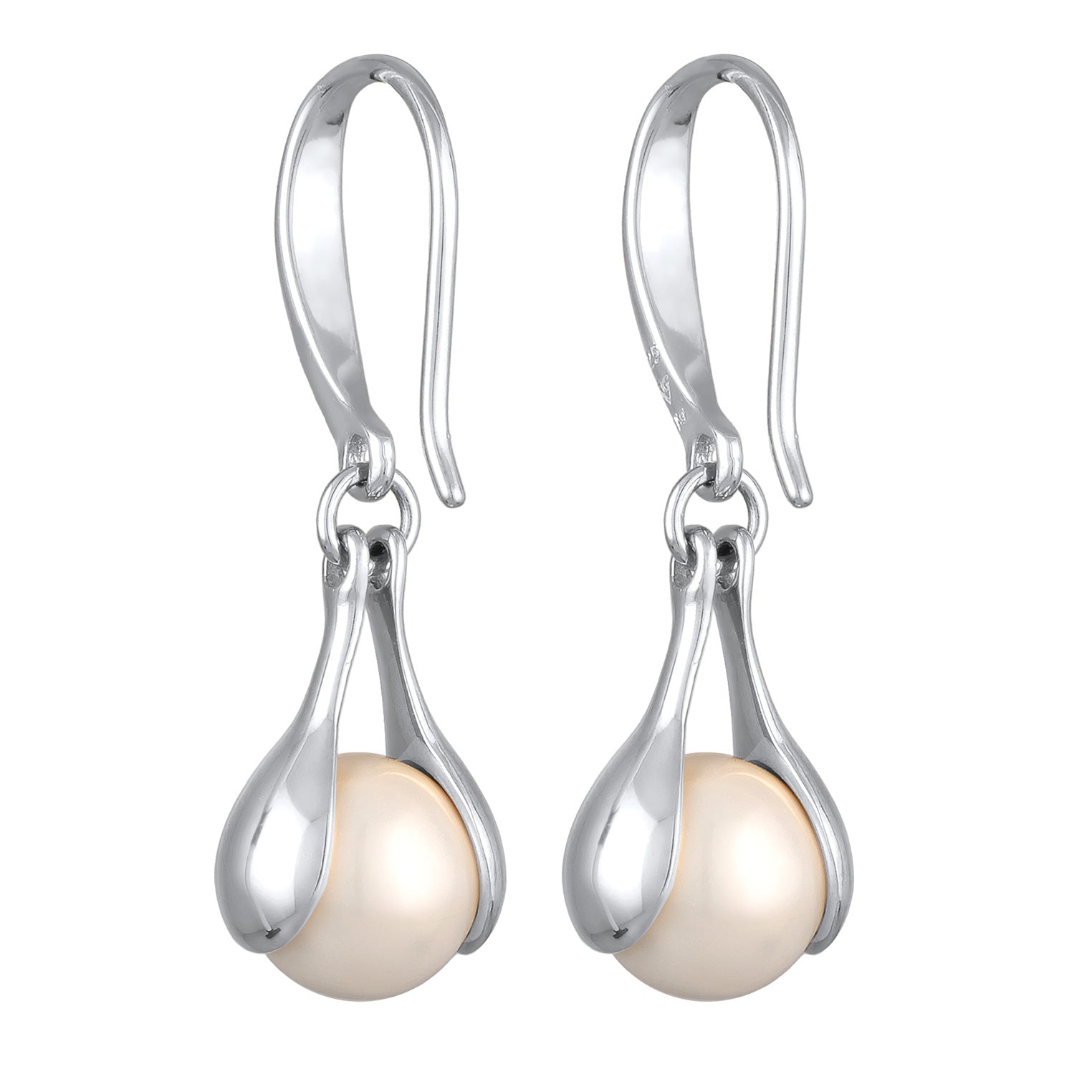 Silber - Nenalina | Ohrhänger Tropfen | Muschelkernperle | 925er Sterling Silber