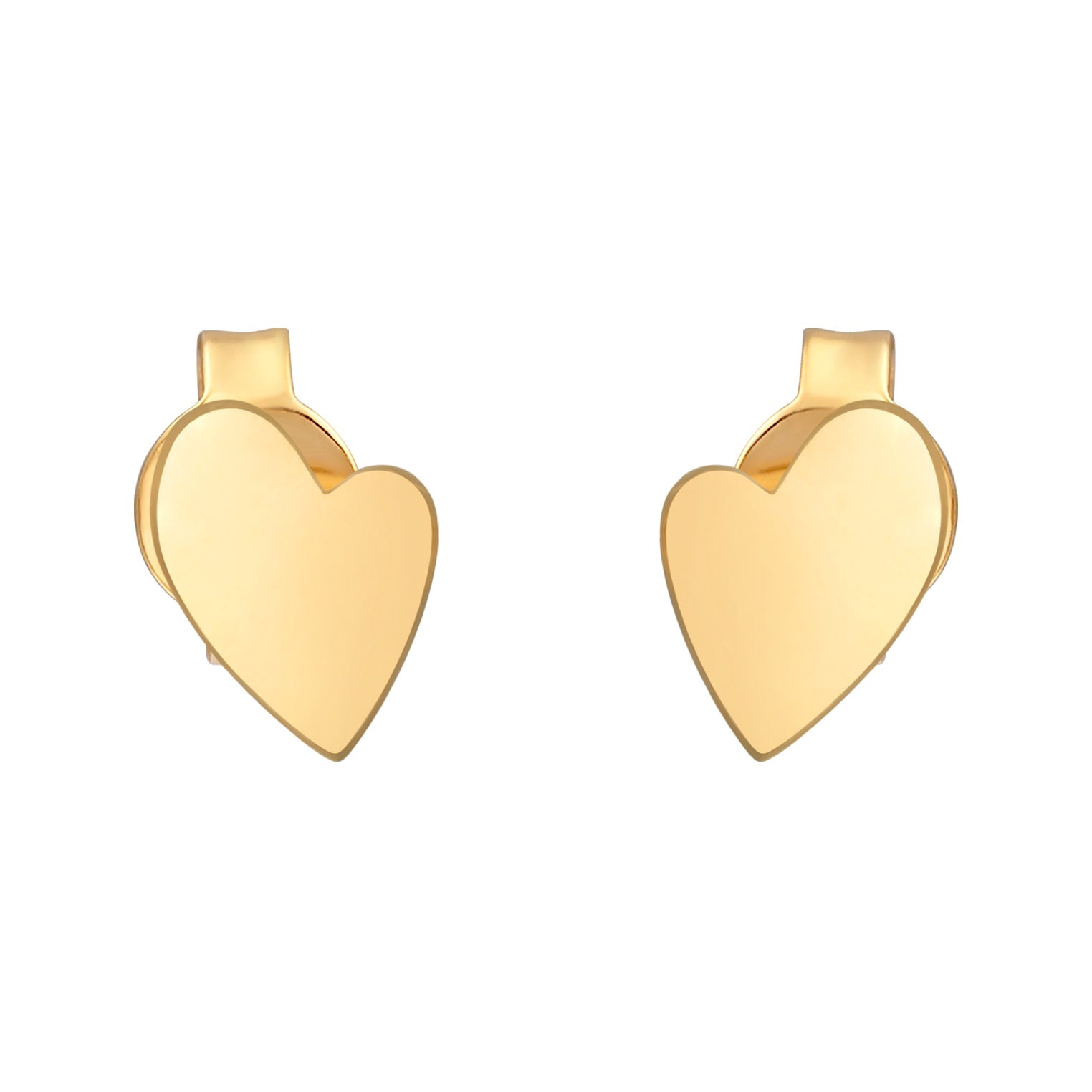 Gold - Elli | Ohrstecker Herz | 925er Sterling Silber