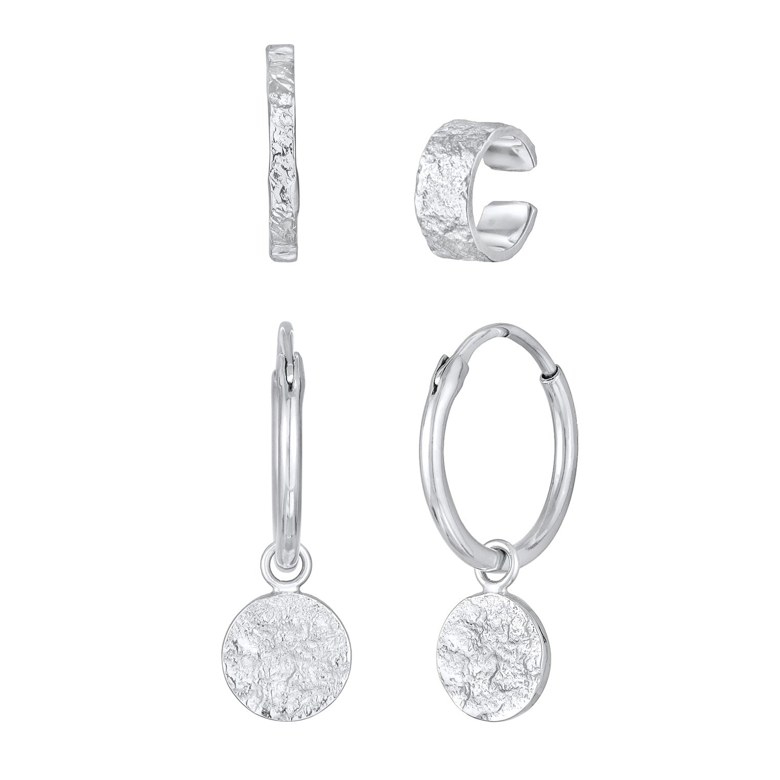 Silber - Elli | Ohrring Set Organic | 925er Sterling Silber