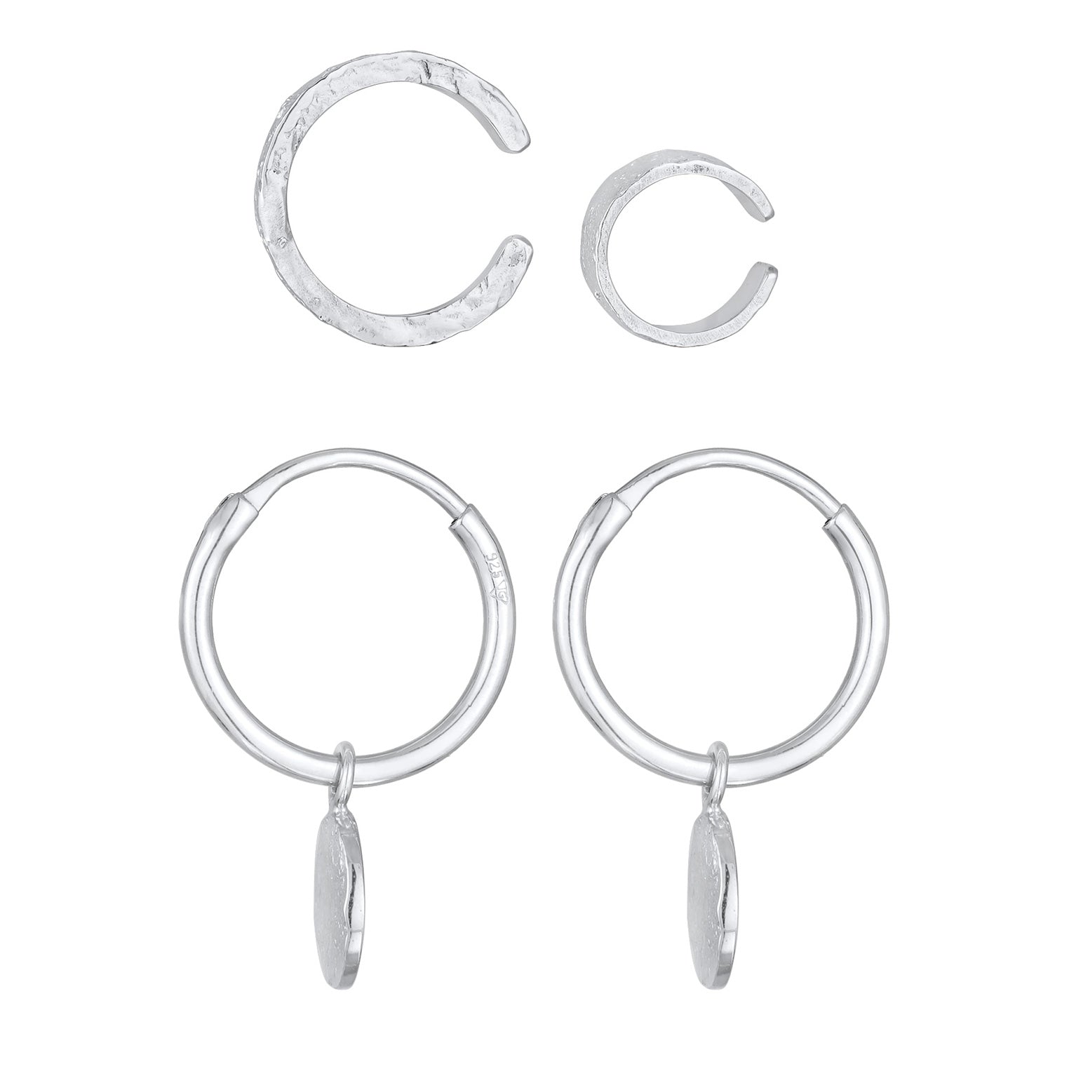 Silber - Elli | Ohrring Set Organic | 925er Sterling Silber