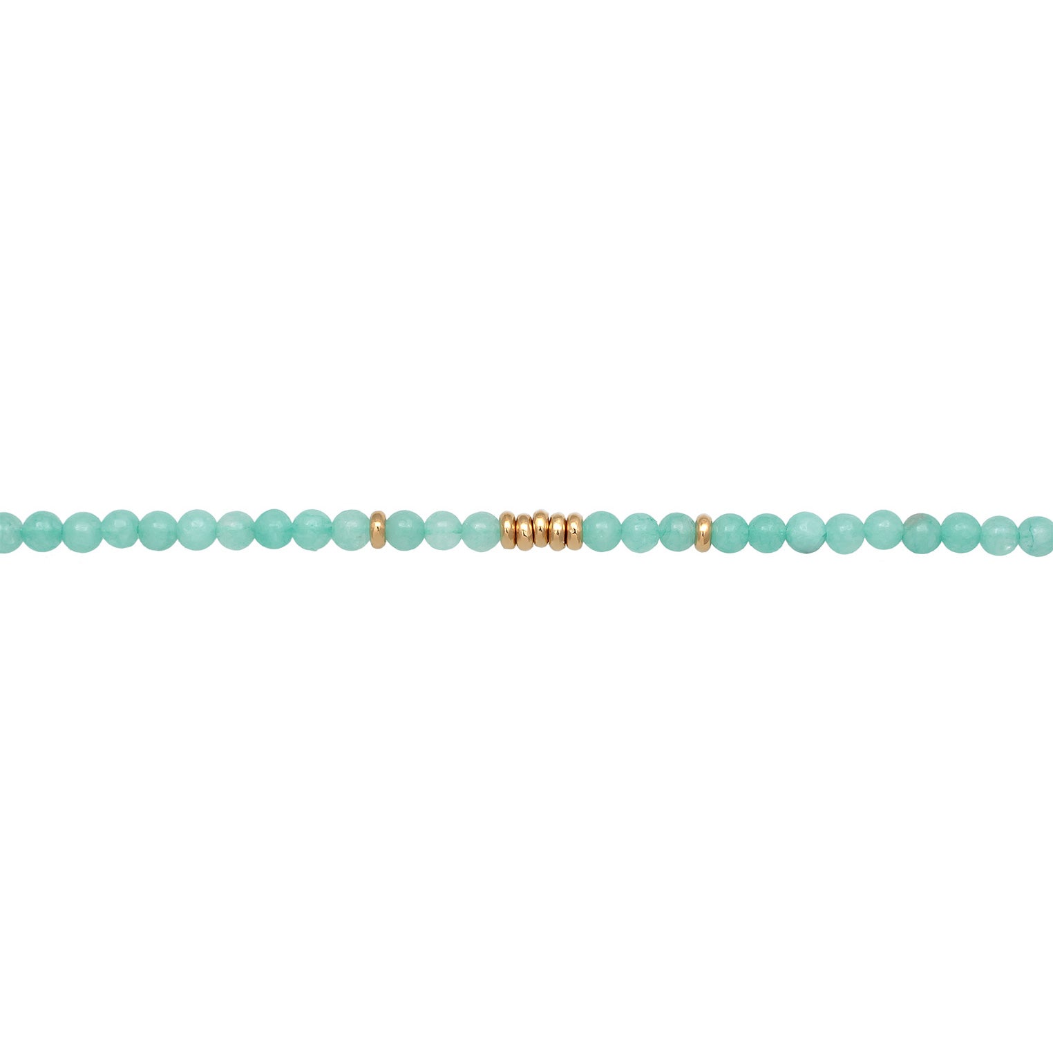 Türkis - Elli PREMIUM | Halskette Beads | Amazonit | 925er Sterling Silber Vergoldet