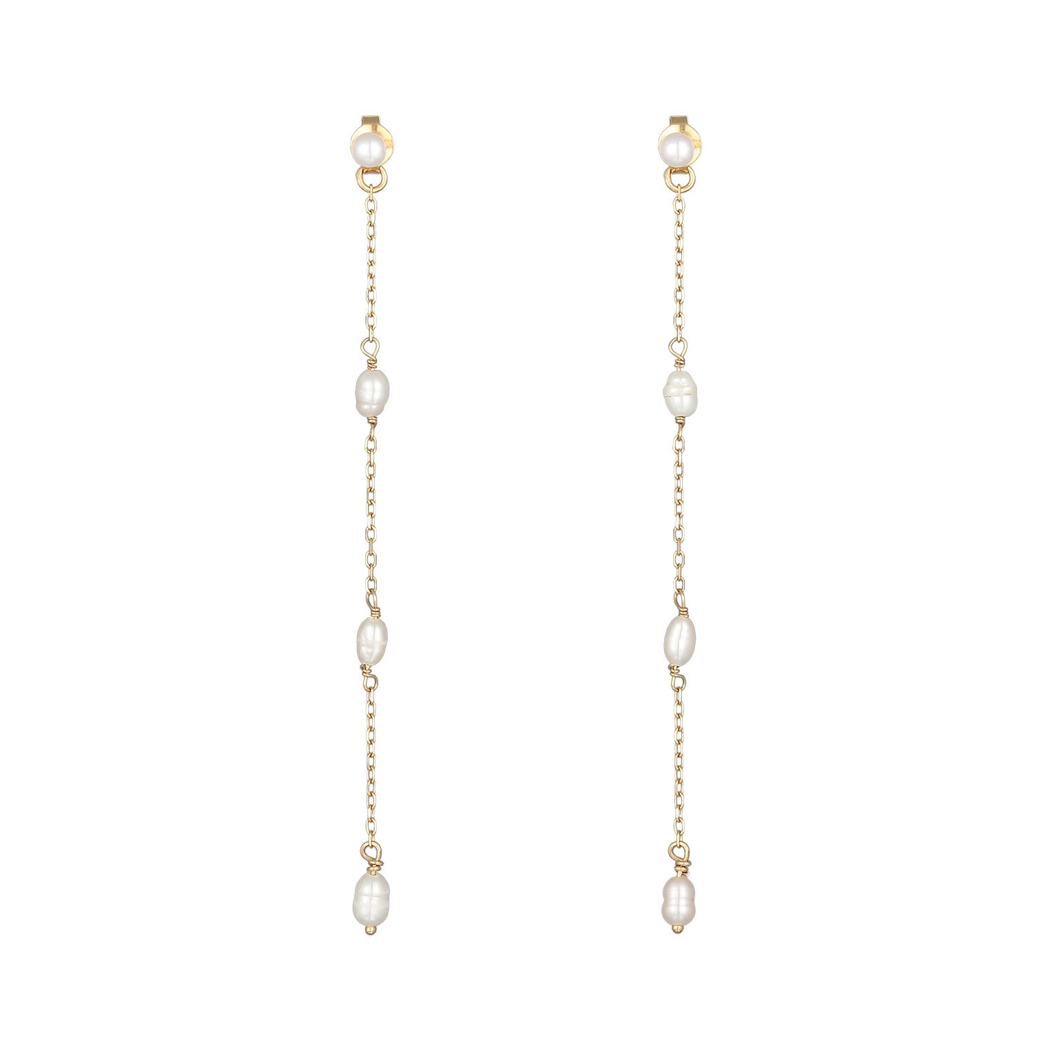 Gold - Elli PREMIUM | Ohrhänger Elegant | Süßwasserzuchtperle | 925er Sterling Silber Vergoldet
