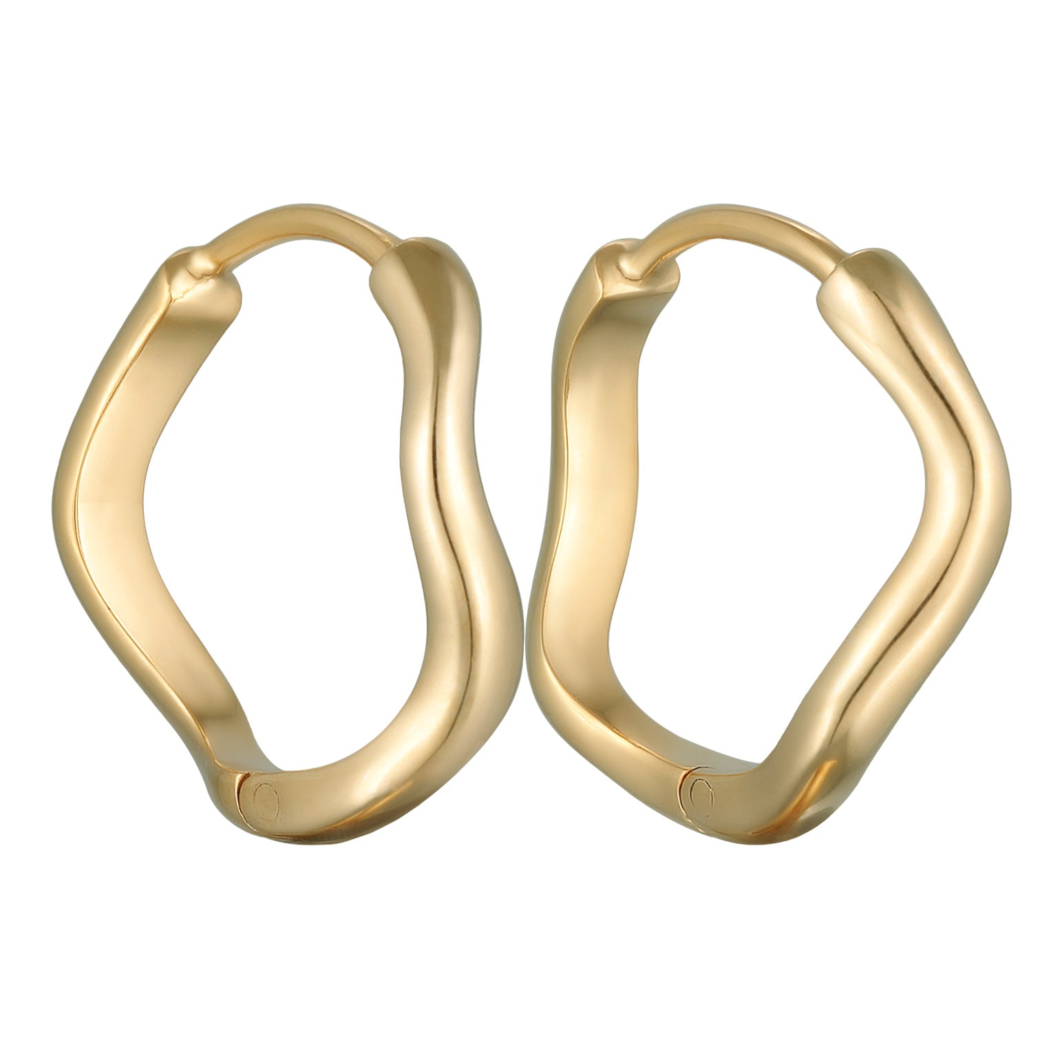Gold - Elli | Creolen Organic Welle | 925er Sterling Silber Vergoldet
