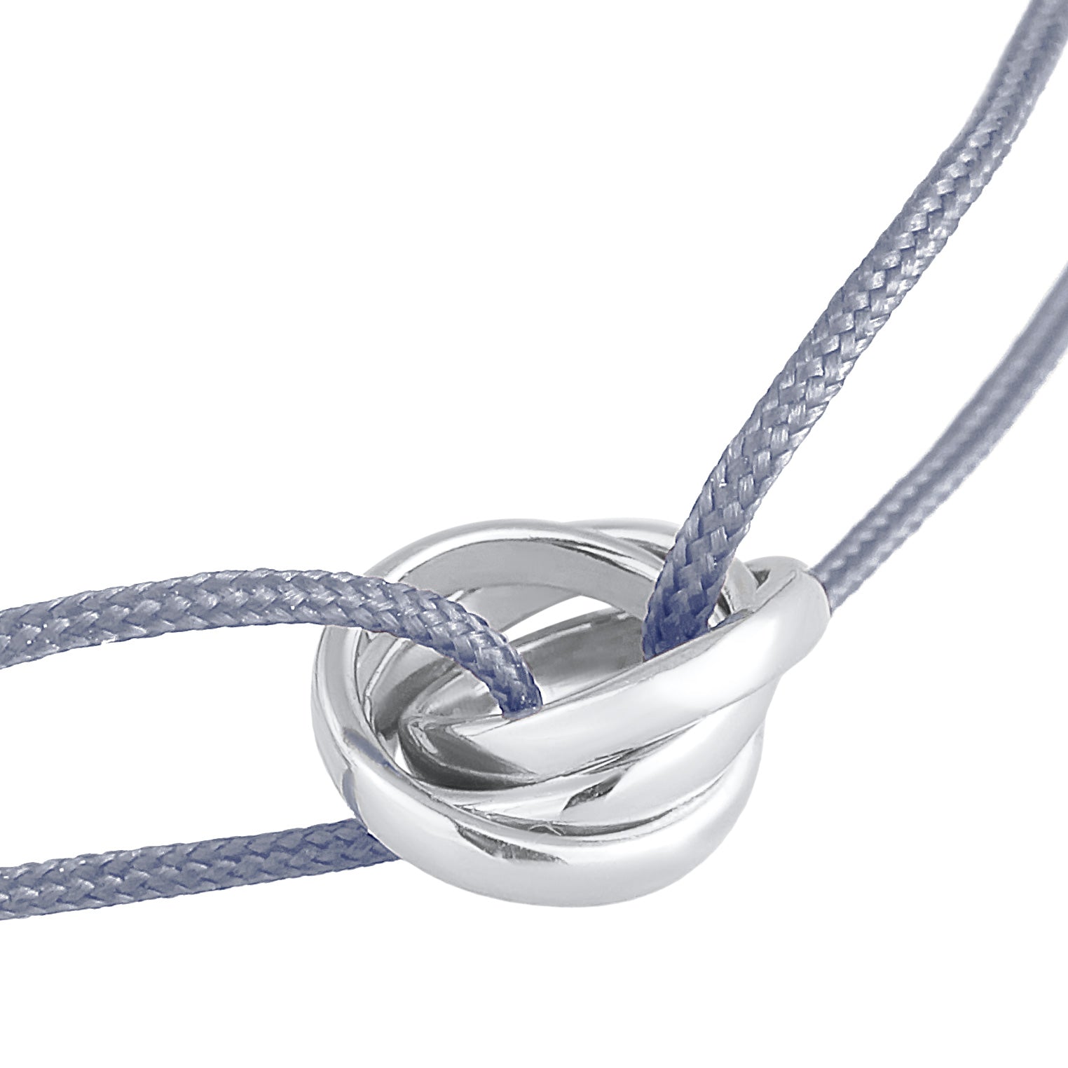Hellblau - Elli | Armband Kreis | Nylon (Grau) | 925er Sterling Silber