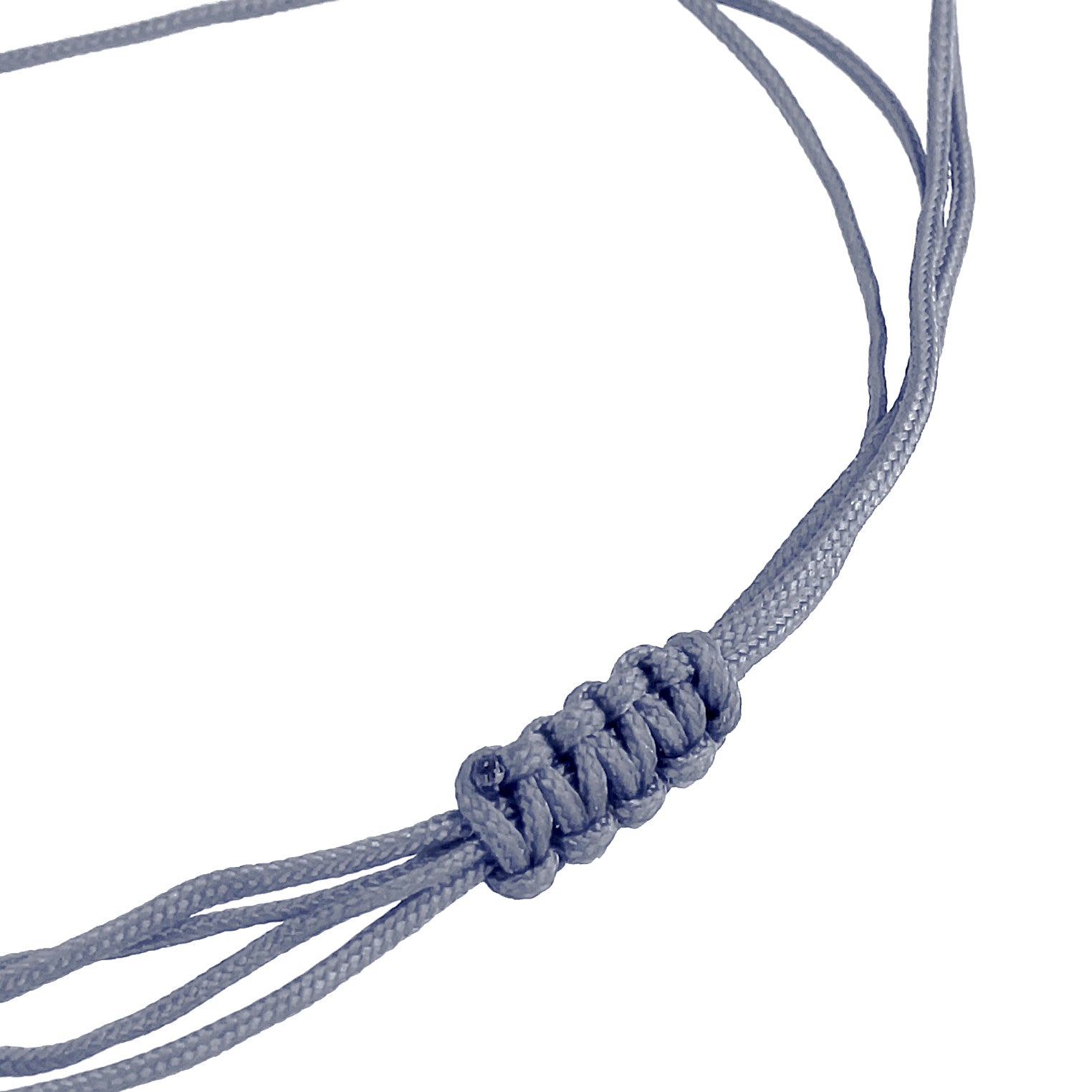 Hellblau - Elli | Armband Kreis | Nylon (Grau) | 925er Sterling Silber